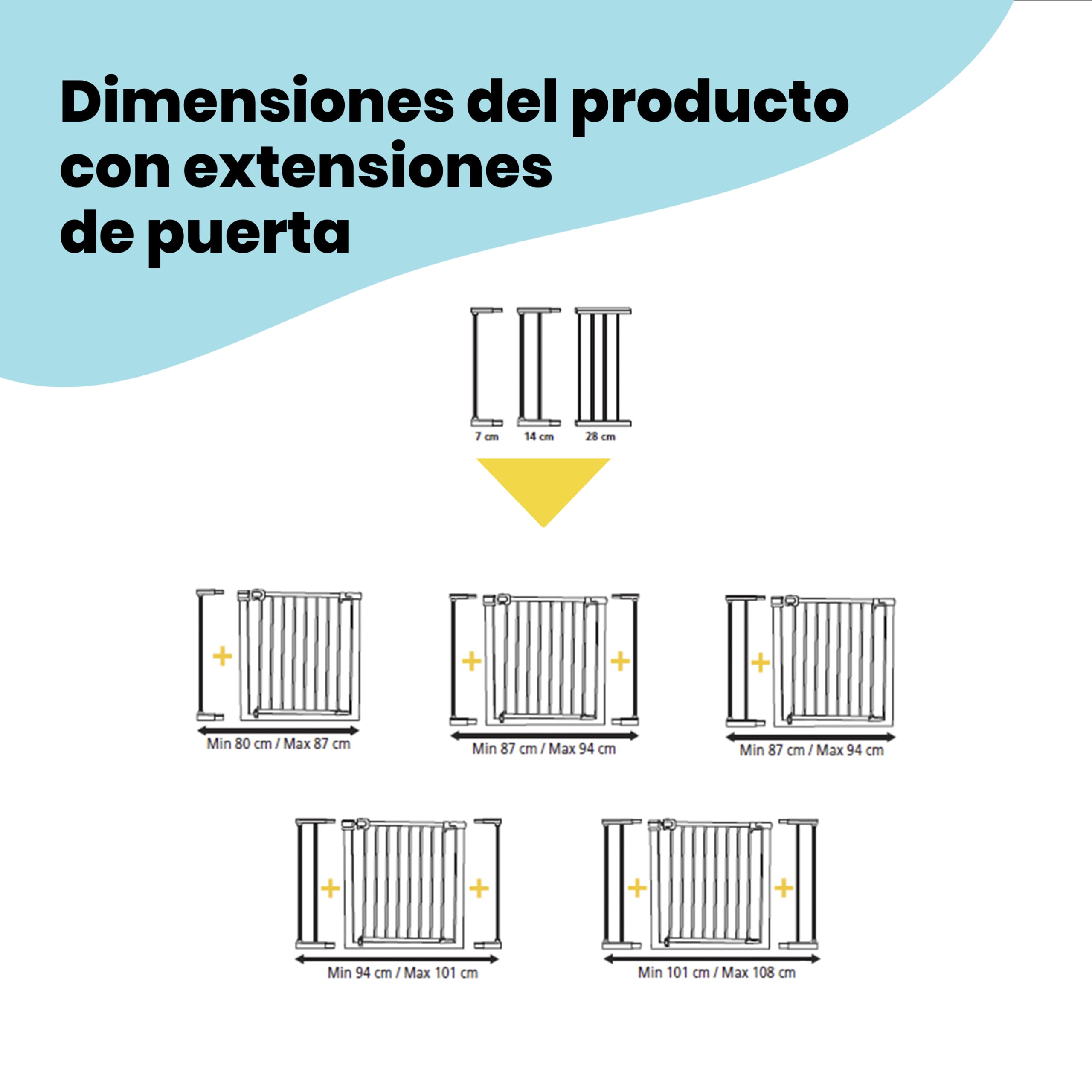 Safety 1st Easy Close Metal, Barrera Seguridad Niños Escalera Presión, 73–80cm (máx. 108cm), Valla Seguridad Infantil Fácil Cierre, Abre 1 Mano, Sin Tornillos (Sin Taladros), Doble Bloqueo, Negra