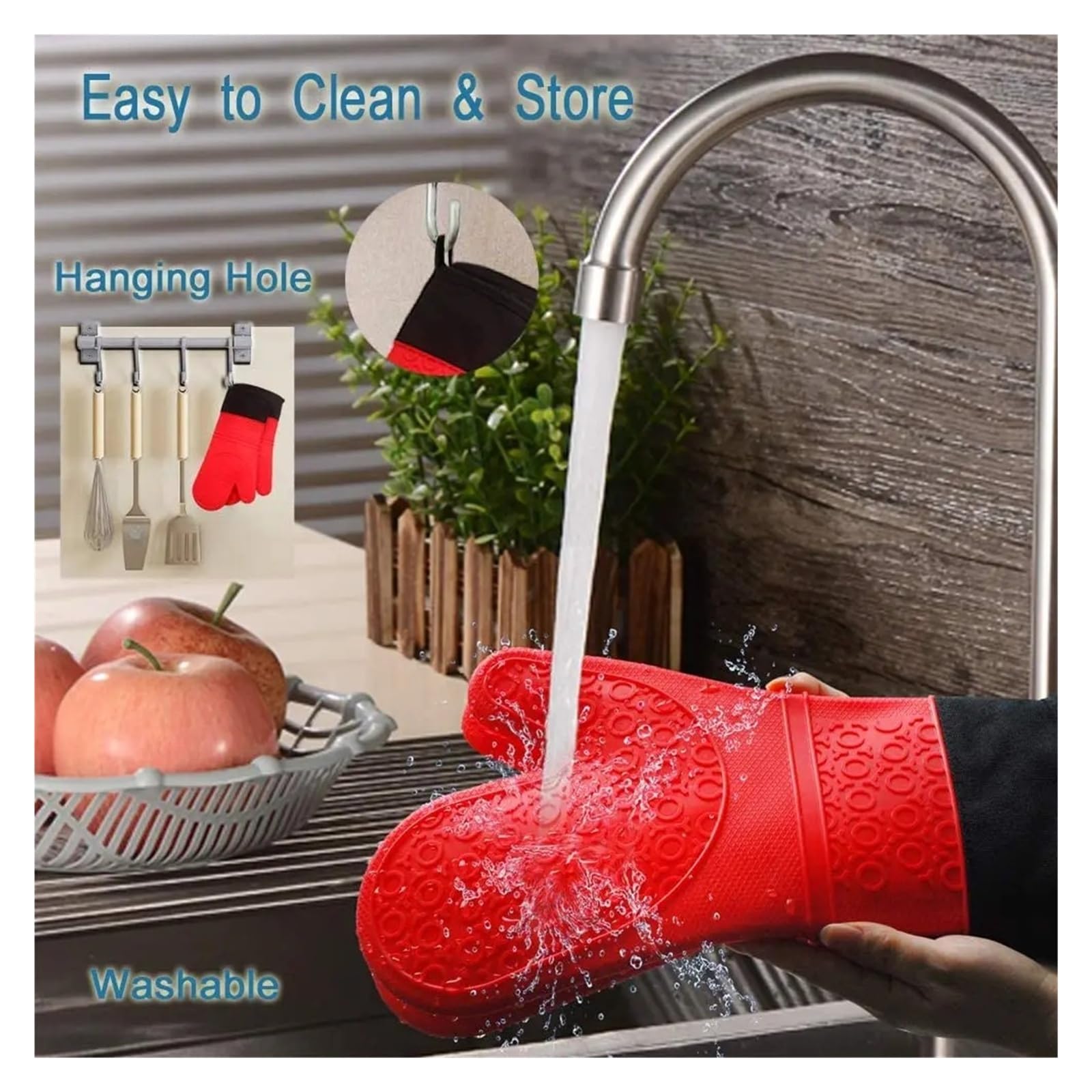 1/2 Guantes Profesionales for Horno para Asar, Cocinar