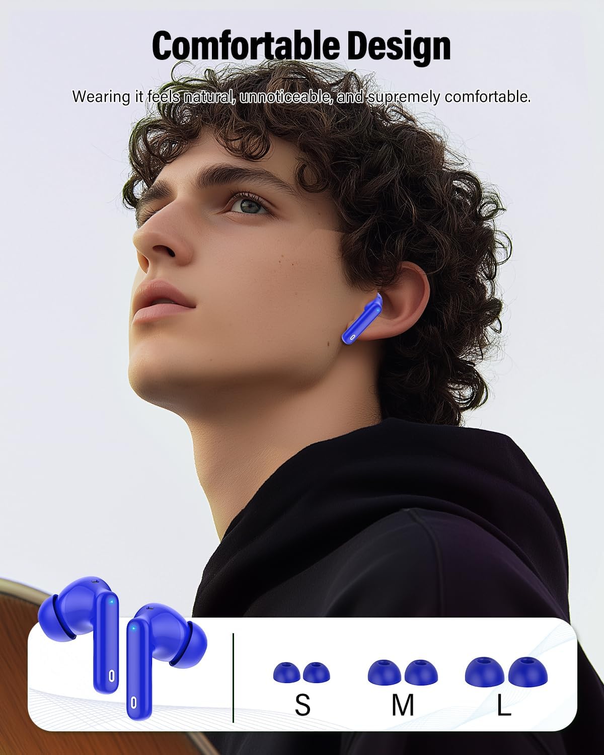Cuffie Bluetooth, Auricolari Bluetooth 5.4 In Ear con 4 ENC Mics, Cuffie wireless HiFi Stereo con APP, 36Ore Cuffiette Bluetooth con Display LED, IP7 Impermeabili Auricolari Wireless per iOS & Android