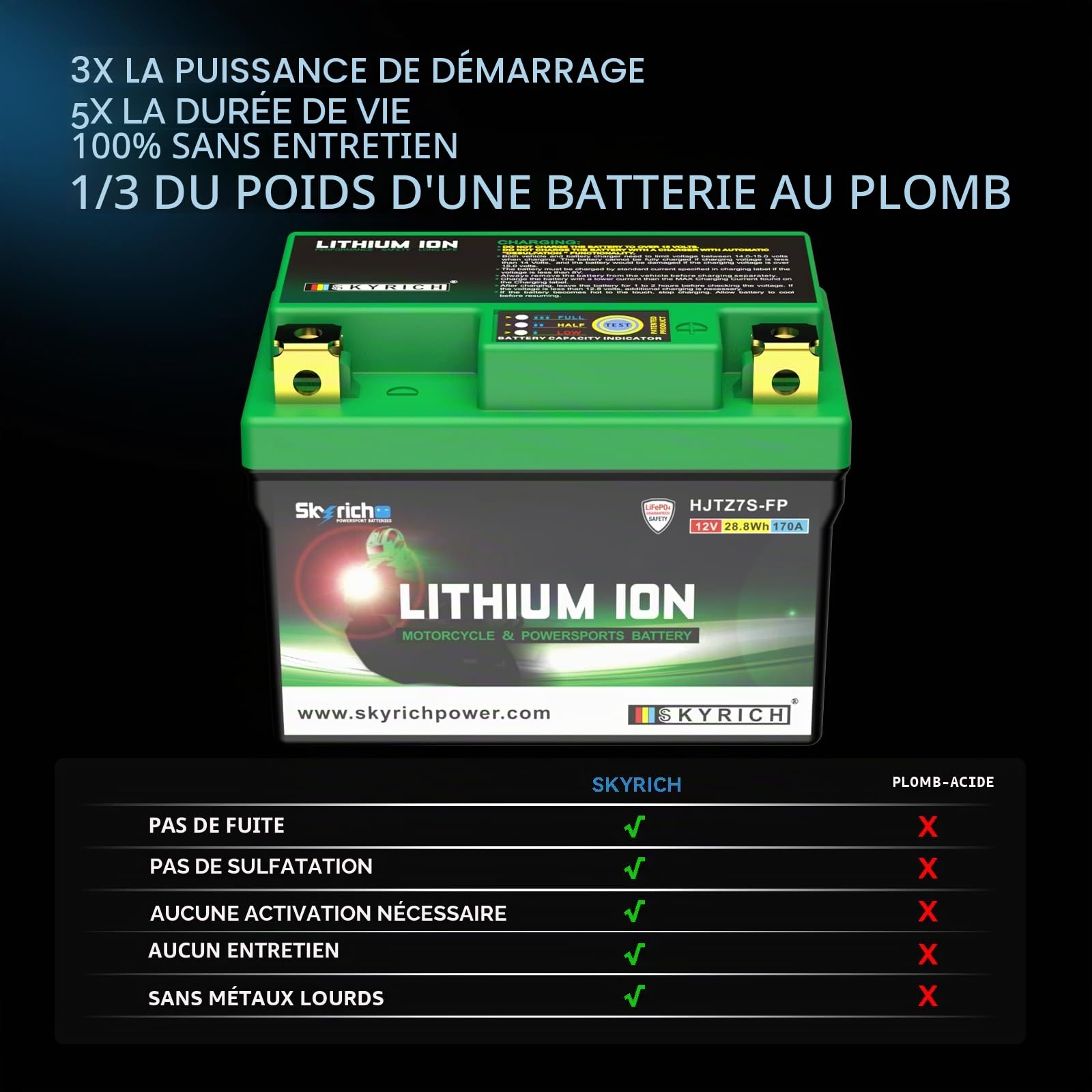 Batterie Skyrich Lithium HJTZ7S-FP