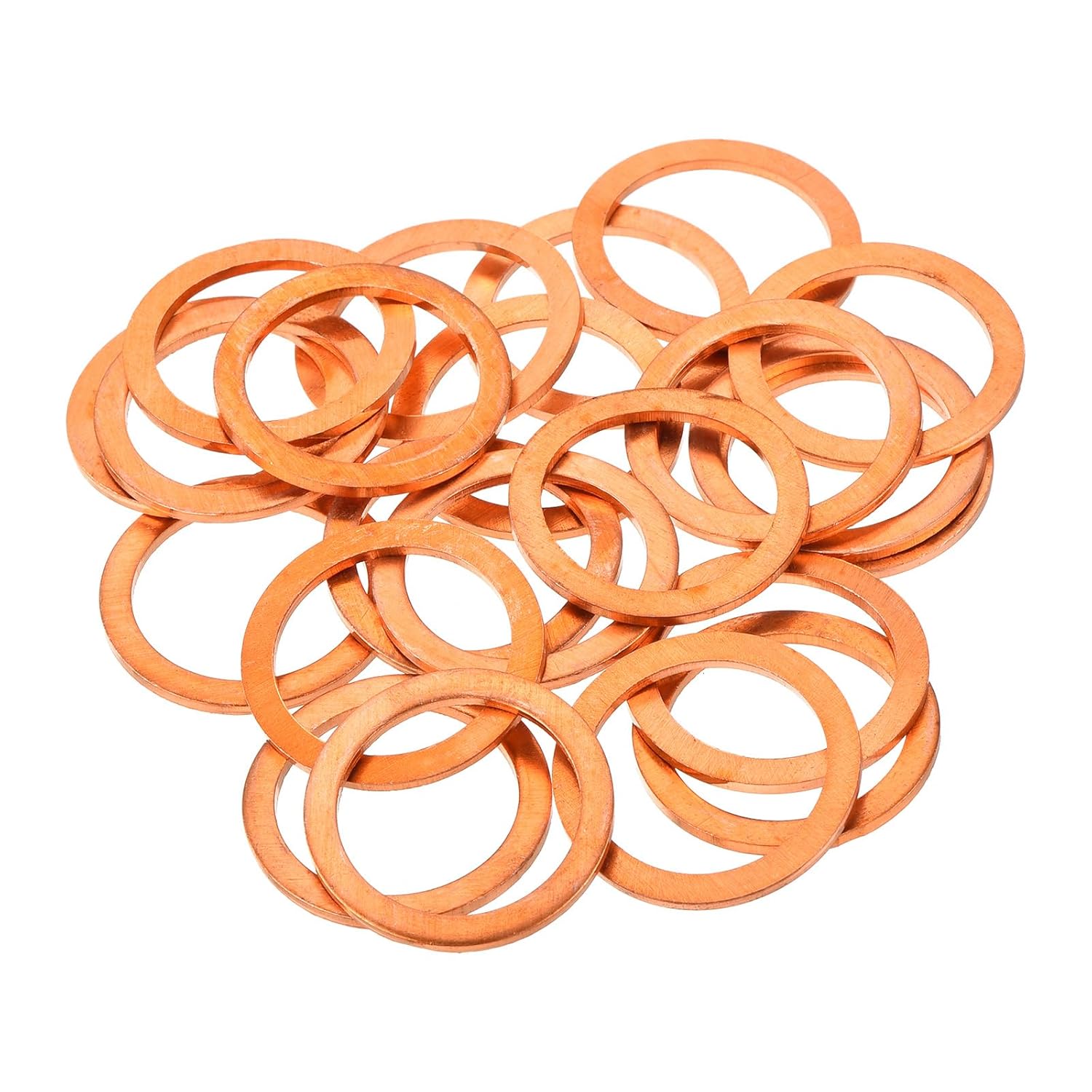 MECCANIXITY 12 Pcs Flat Copper Washers, 12x17x1.5mm Copper Upgraded Flat Metric Sealing Crush Ring Washers for Hydraulic Fittings Screw Bolt Nut Electronic Repair