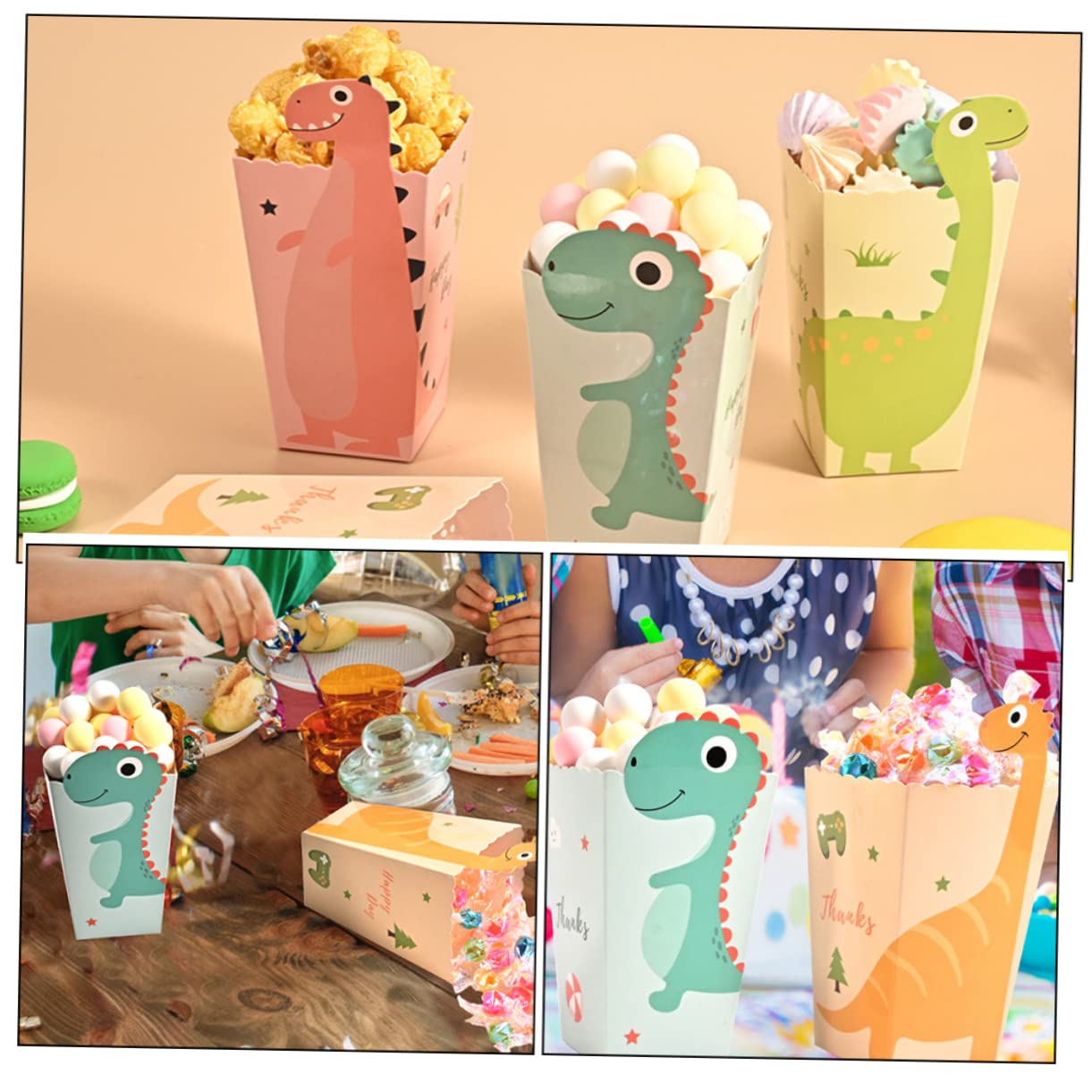 50 Pezzi Contenitori di Popcorn,4 Colori Piccolo Sacchetti Carta per popcorn,Scatole di popcorn Porta Pop Corn in Cartone,Cestino di Carta per Pop