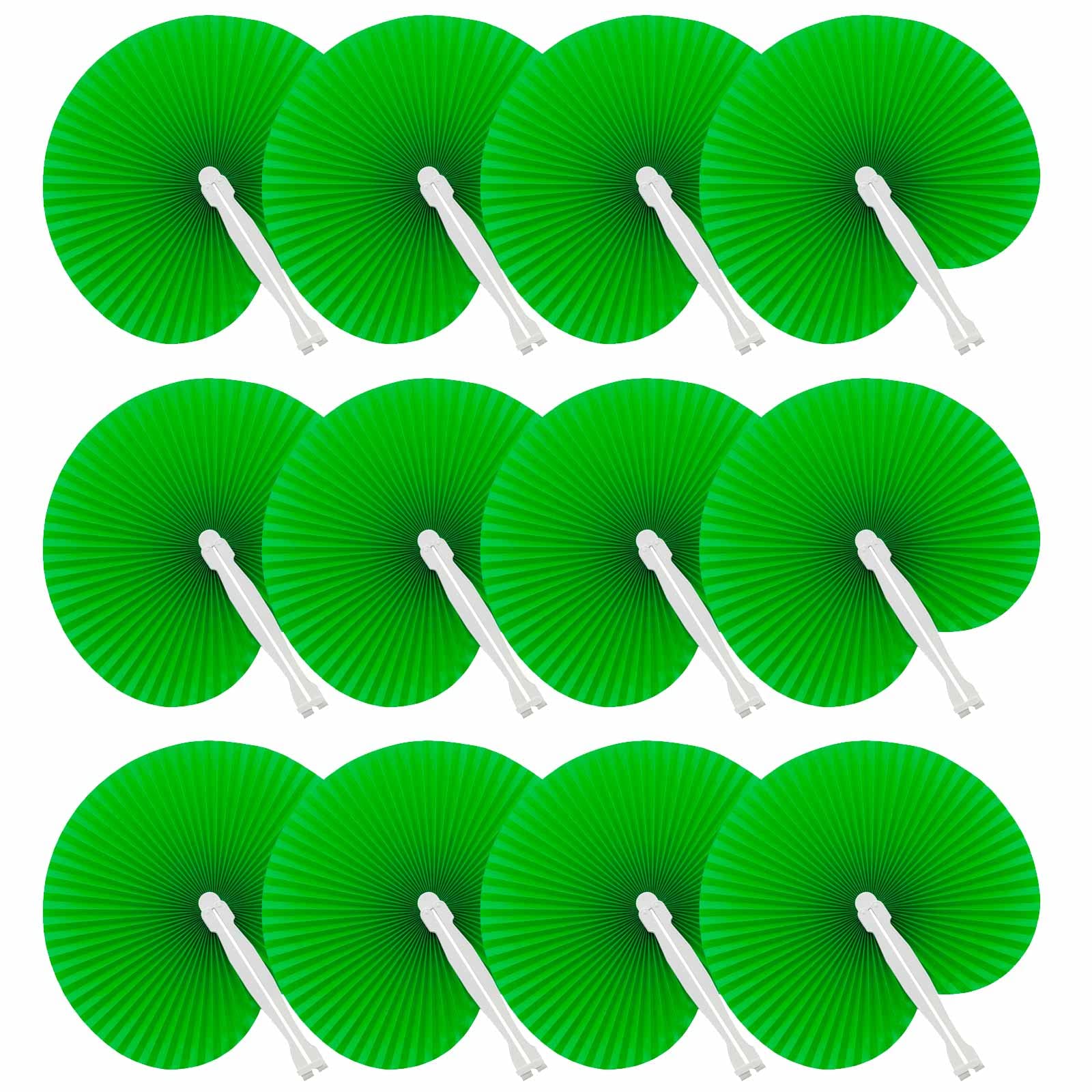 Deliex delicias de Extremadura. Lote 120 Pai pais verdes de plástico y papel. Abanicos pai pai plegables- Detalles de bodas y ceremonias, regalos para fiestas de verano, cumpleaños… (120)