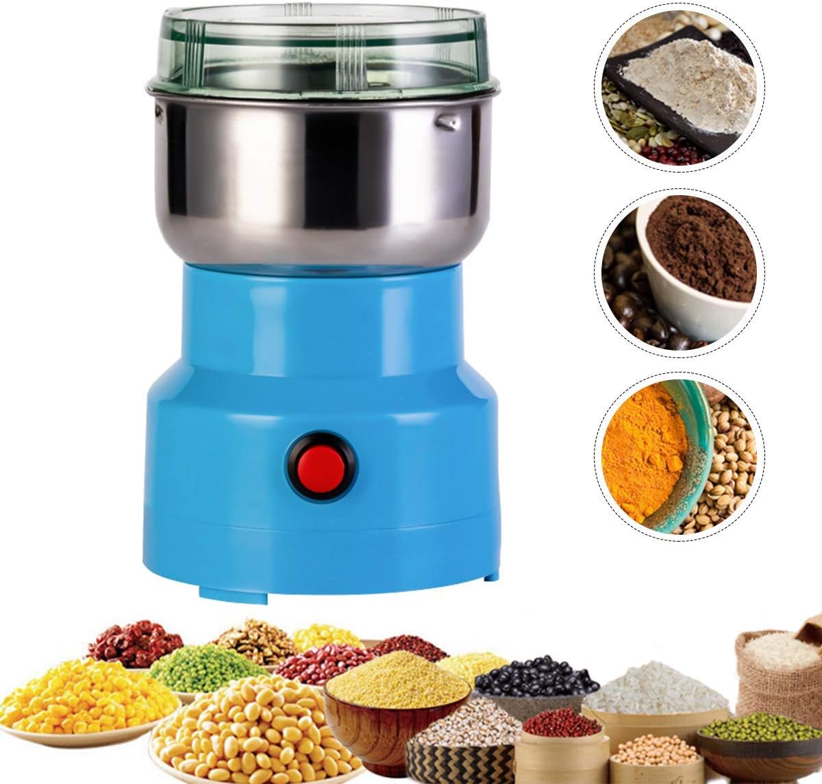 Multifunction Smash Machine Household Small Electric Cereals Grain Grinder Coffee Bean Grinder 150W Portable Electric Grinder for Beans, Cereals, Nuts, Herbs