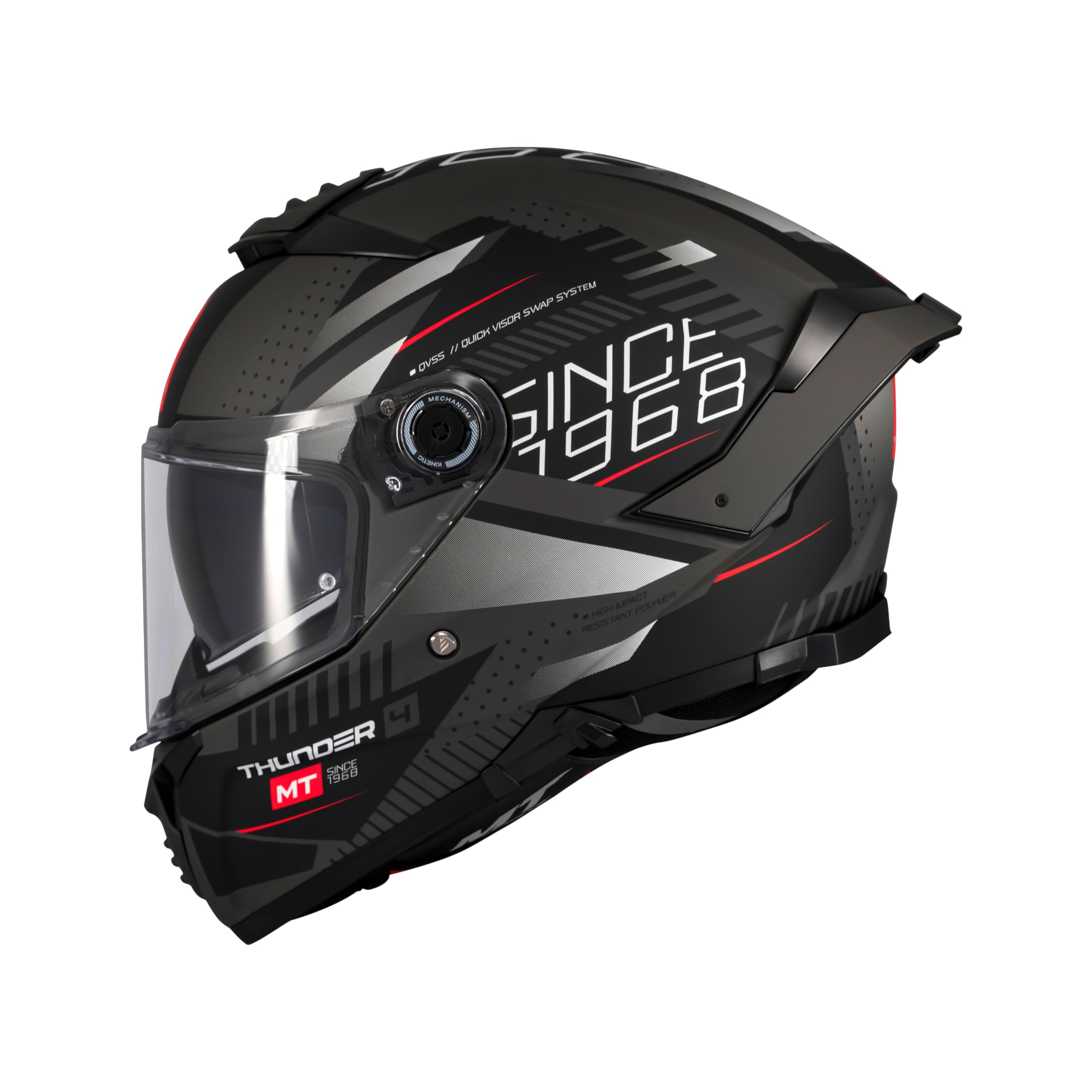 MT Helmets Thunder 4 SV – Casco Moto Integral con Visor Solar Full Vision, Pantalla Antivaho Compatible con Pinlock, Interior Lavable y Calota HIRP | Homologado ECE 22.06 & Dot