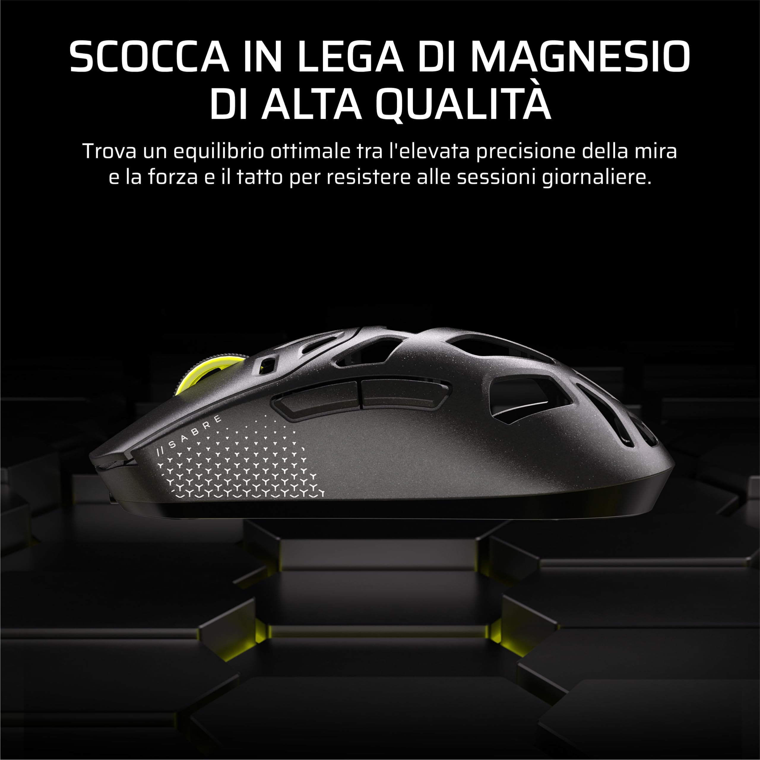 Corsair SABRE v2 PRO MG FPS Mouse Da Gioco Wireless – Nero | Sensore MARKSMAN S Da 33.000 DPI, Hyper-Polling a 8.000 Hz, Magnesio Resistente, Leggero, Batteria Fino a 120 Ore,