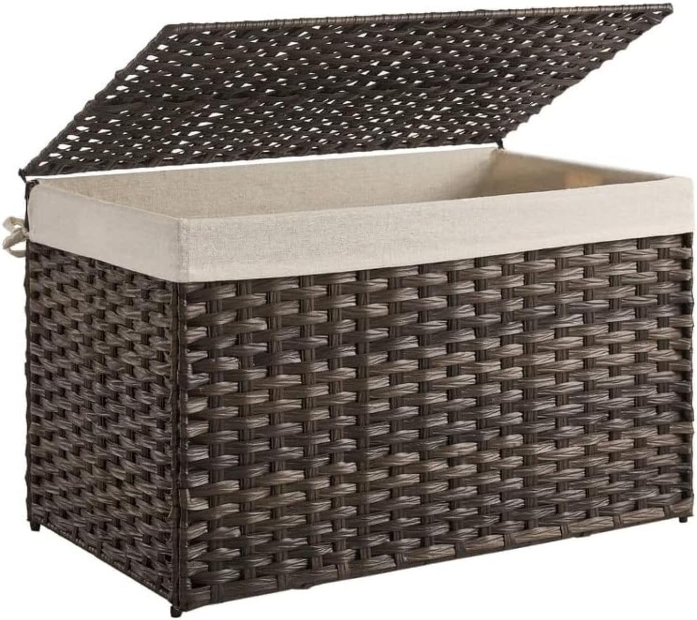 SONGMICS Storage Basket with Lid, 42.3 Gallon (160L) Storage Bin, Woven