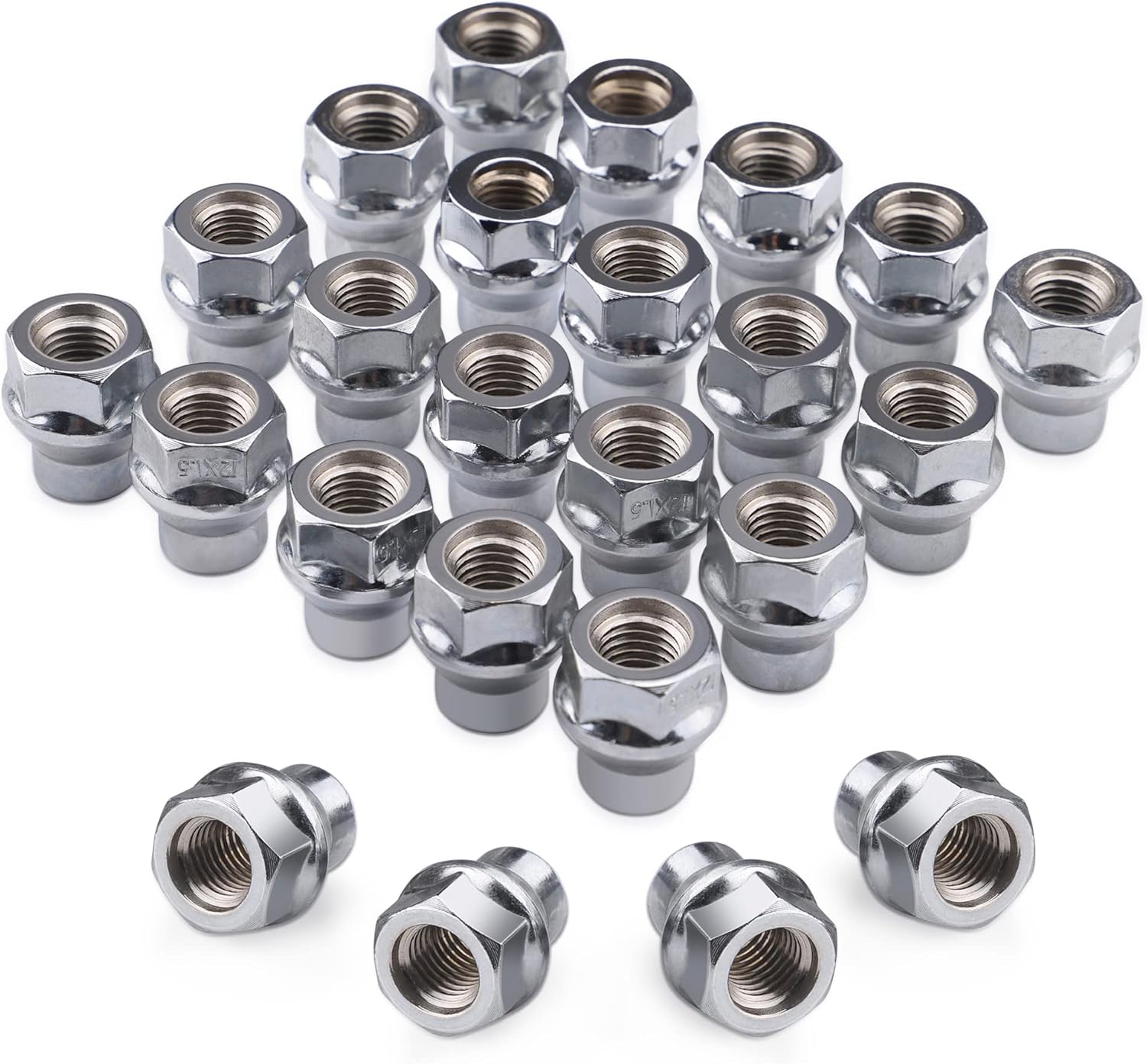 Richeer 24PCS 12x1.5 Chrome Extend Open Lug Nuts, 0.27 inch(7mm) Shank M12x1.5 Thread Aftermarket Wheels Lug Nuts for Tacoma 4Runner Tundra FJ Cruiser Ventury Sequoia Fortuner Land Cruiser HILUX GX460