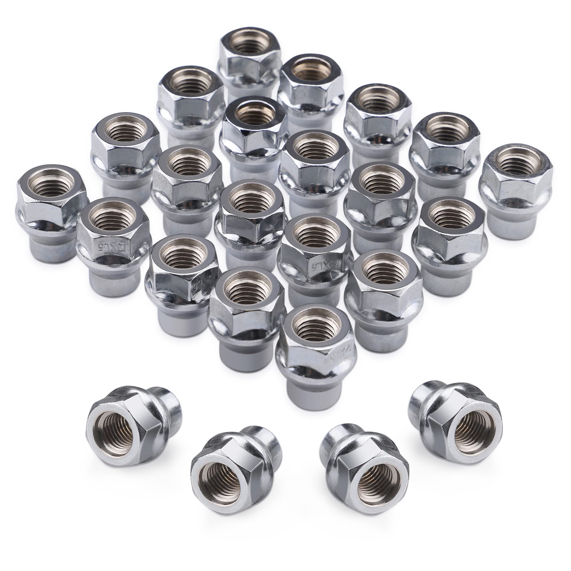 Richeer 24PCS 12x1.5 Chrome Extend Open Lug Nuts, 0.27 inch(7mm) Shank M12x1.5 Thread Aftermarket Wheels Lug Nuts for Tacoma 4Runner Tundra FJ Cruiser Ventury Sequoia Fortuner Land Cruiser HILUX GX460