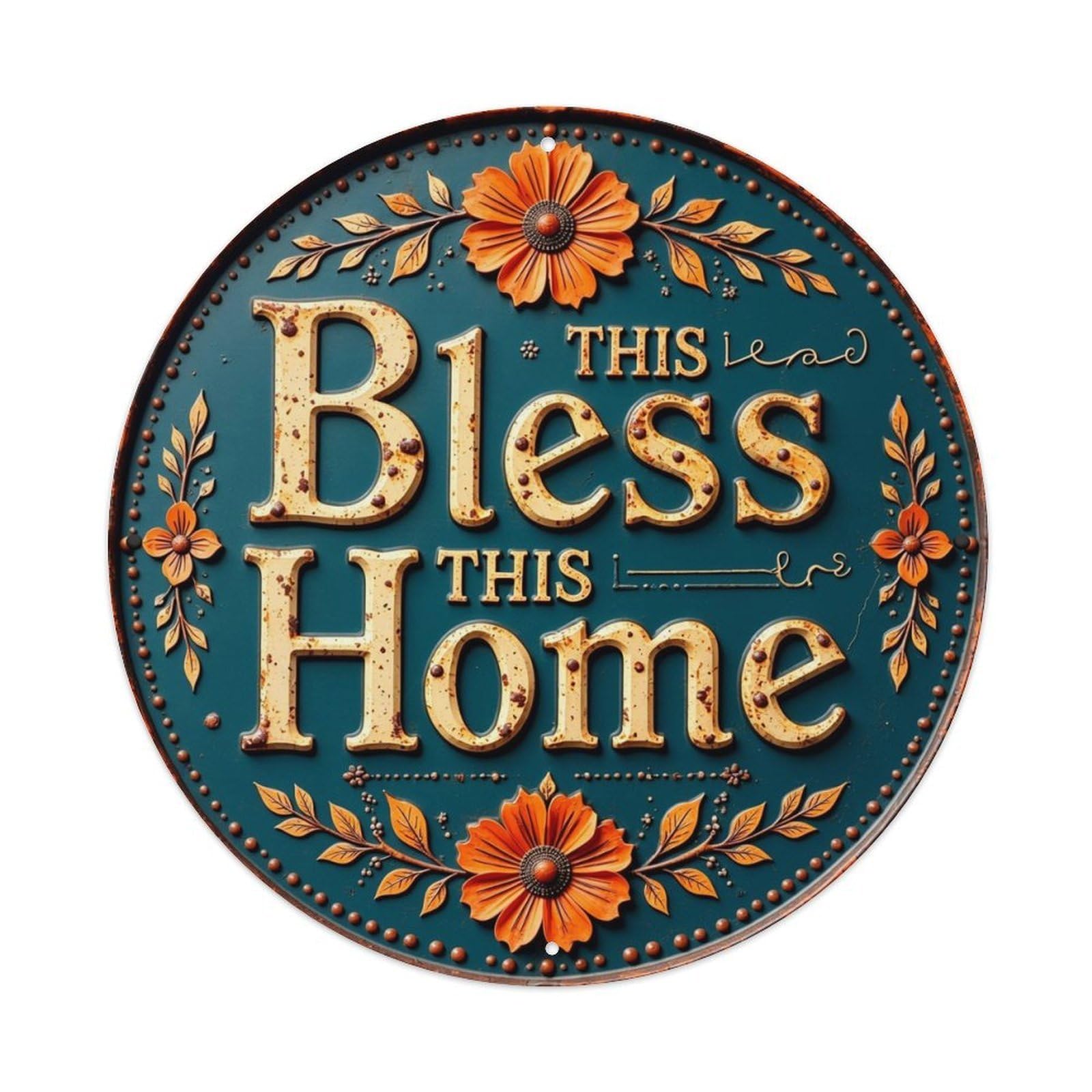Bless This Home Sign Tin Sign Metal Poster Vintage Metal Signs for Home Man Cave Bar Cafe Kitchen laundry room Wall Decorations 8x8 inches