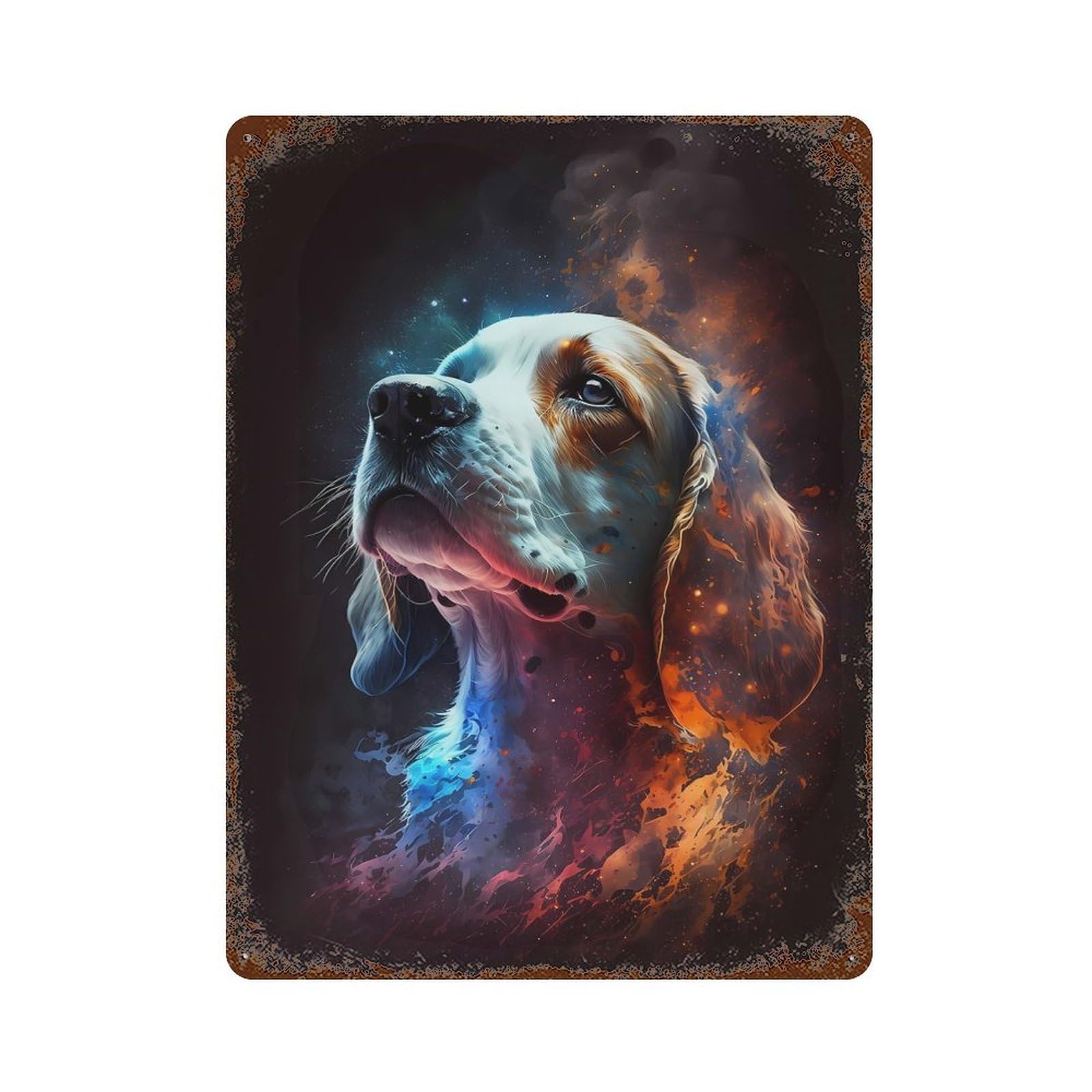 Garage Style Beagle Dog Decorative Tin Sign 15.7"x11.8", Farmhouse Wall Decor for Bar And Workshop