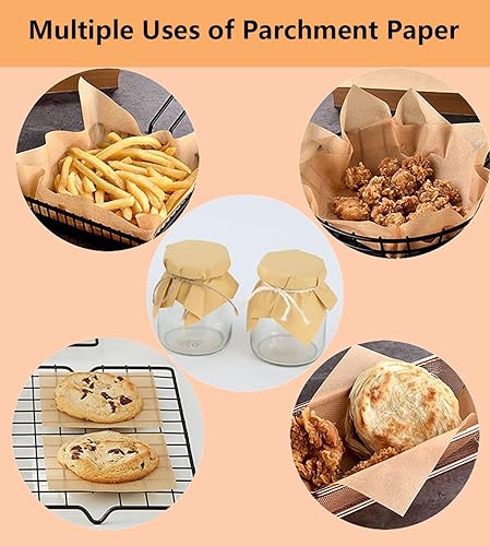 Miniatura 6 de Vlwltl 100 hojas redondas de papel pergamino de 6 pulgadas, papel de hamburguesa blanca, hojas de papel de cera para alimentos, separación de patty