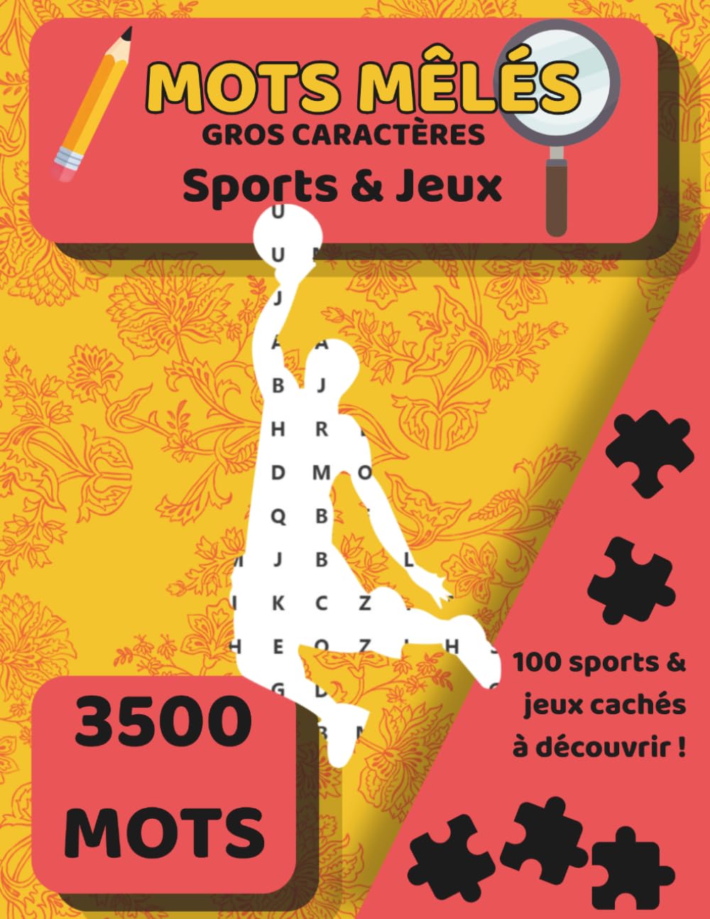 Mots Mêlés - Sports & Jeux : 100 Grilles Gros Caractères pour Adultes et Seniors avec sports/jeux/évènements sportifs cachés - solutions incluses