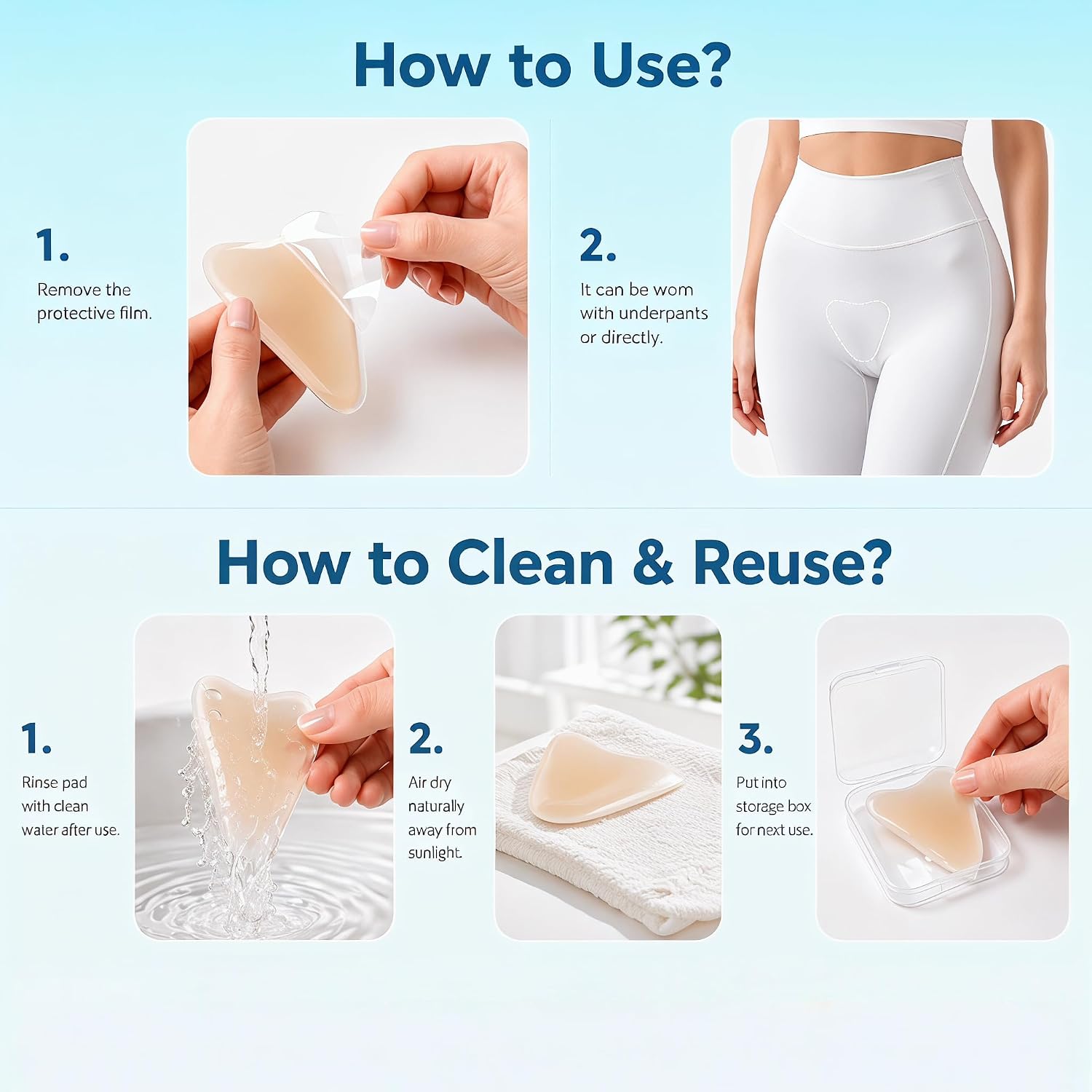 5-Pack Camel Toe Concealer for Women – Anti Camel Toe Underwear Insert, Reusable Silicone Cover Pad for Swimsuit, Yoga & Leggings, No-Bump Invisible Blocker