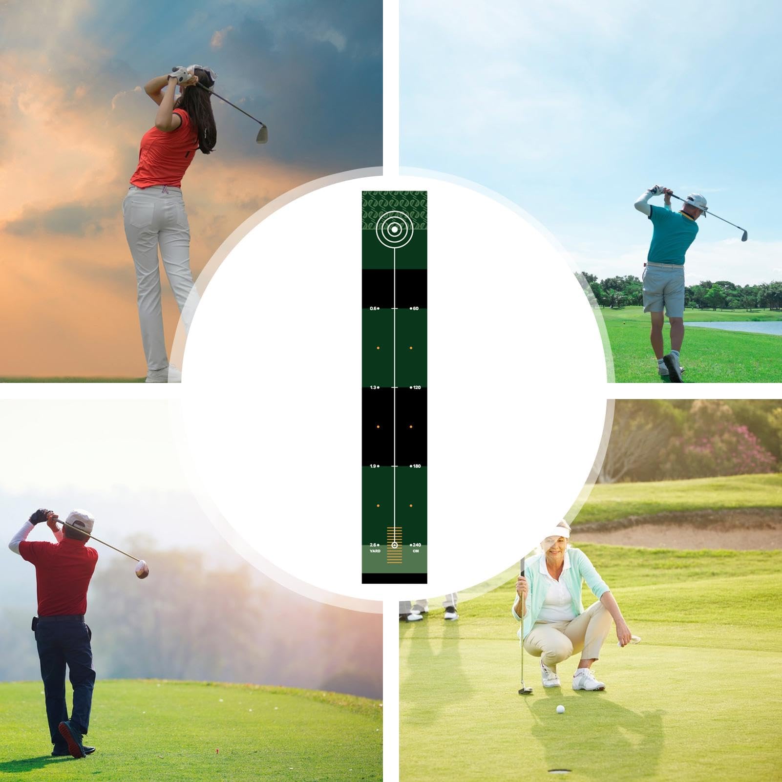 Golf-Übungsmatte – Golf-Putting-Matten | Übungsmatte für Golftrainer | Gefahren-Putting-Matte | Golfzubehör für Männer | Heimgolftraining und Übungsausrüstung für Männer, Frauen und alle Altersgru