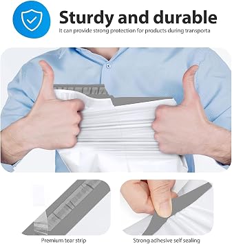 Switory Parcel Bags, Postage Bags for Clothes Self Seal Mailing Assorted Mailers Posting Shipping Post Parcels Package, 25Pcs - White (12X15.5Inch)