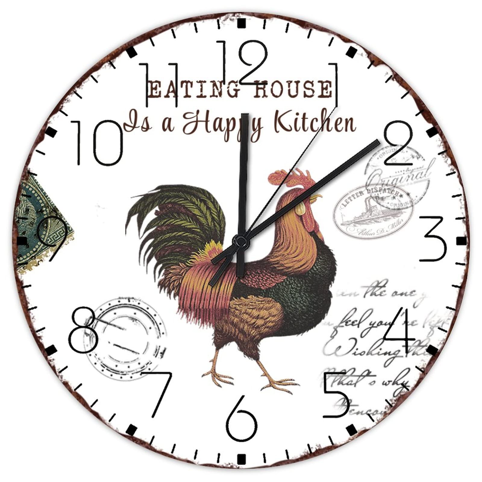 Horloge murale en bois Eating House pour une décoration de cuisine chaleureuse