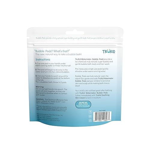 Miniatura 83 de TruKid Bubble Podz - Baño de burbujas para niños, niños pequeños y bebés, bomba de baño suave y refrescante sin lágrimas para piel sensible con