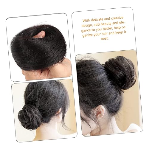 Miniatura 2 de Beaupretty 10 piezas de peluca de moño, herramientas de esponja de maquillaje, con clip de esponja para mujer, cola de caballo mágica, moño, peluca,