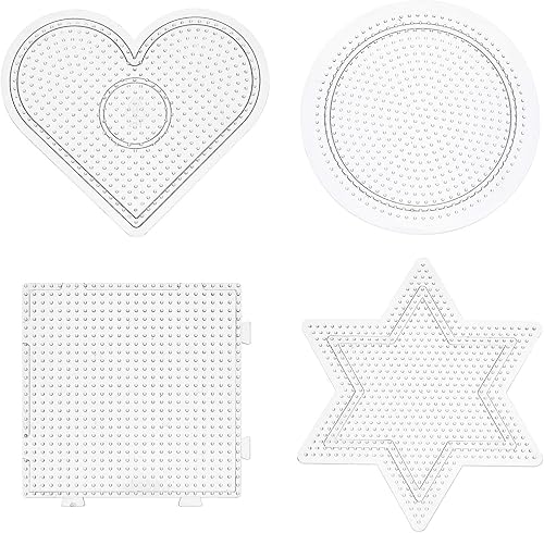 Tablero de cuentas de fusibles de dibujos animados, 4 piezas de 0.102 in, tableros de plástico transparente, cuentas de fusible, tableros de