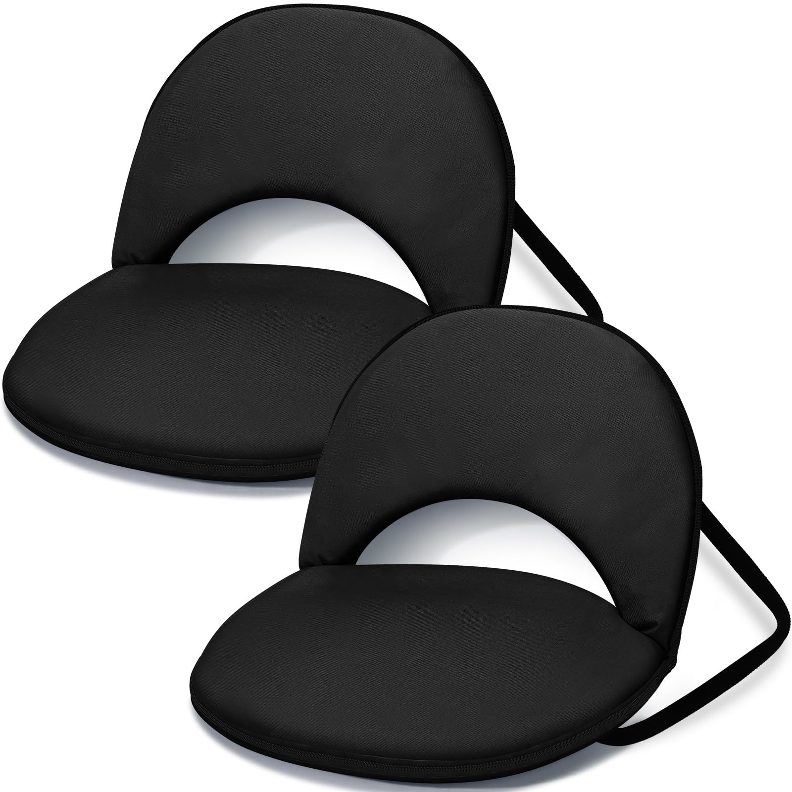 Maitys 2 Pcs Foldable Stadium Seats for Bleacher with Back Support & Cushion Adjustable Floor Chair Wide Padded Portable Recliner for School Classroom