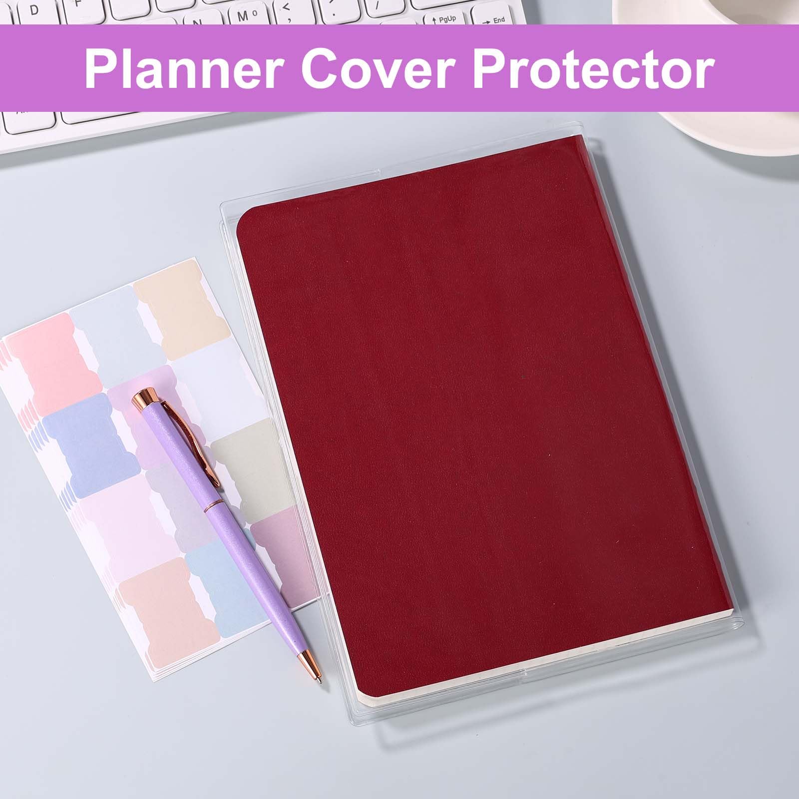 2szt Przeźroczyste Okładka Planer dla Hobonichi A6, 23x15,7cm Przejrzyste PVC Planer Osłona Okładka z 5 Puste Etykiety Naklejki Wodoodporny Pyłoszczelny Ochronne Pokrowce dla Hobonichi