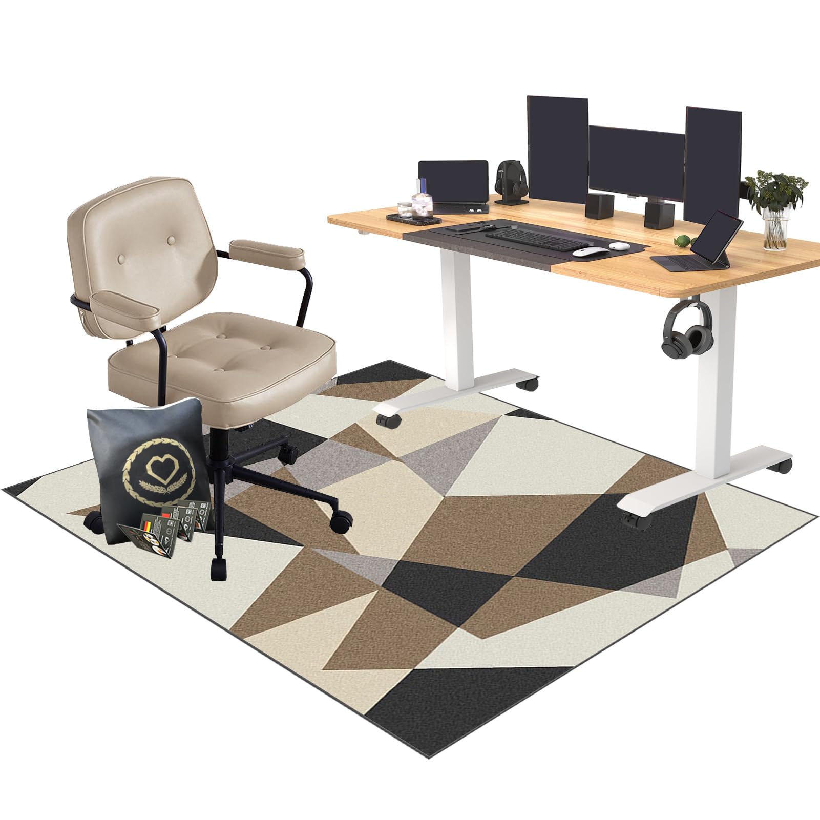 CCTSA 120 x 150 cm Office Chair Mat for Carpeted and Hard Floor | Multi-Purpose Carpet Protector | Gaming Chair Mat | Anti-Slip Low Pile Carpet Mats for Home Office | Floor Protectors for Chairs