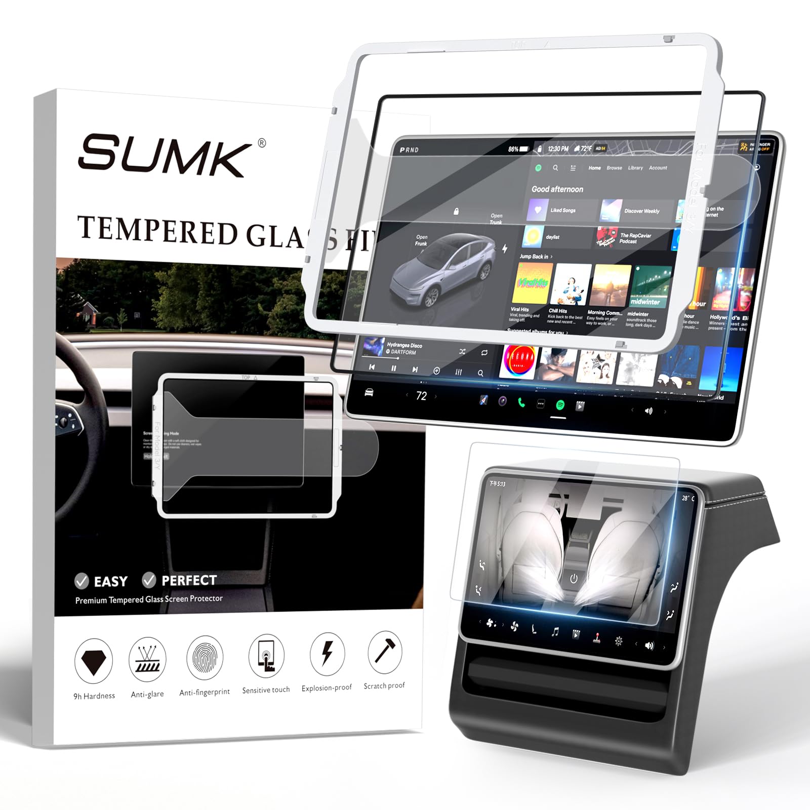 Photo 1 of SUMK Tempered Glass Screen Protector for Tesla Model Y/3 Accessories