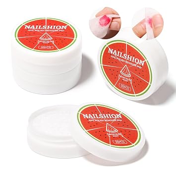 Nail Polish Remover Pads, 140 Pcs Travel Fingernail Polishes Wipes in 4 Boxes, Non-Acetone | 3-5s Quick Removal | VE Moisturing, Lint-free Handy Wipes to Clean Polish, Watermelon Scent