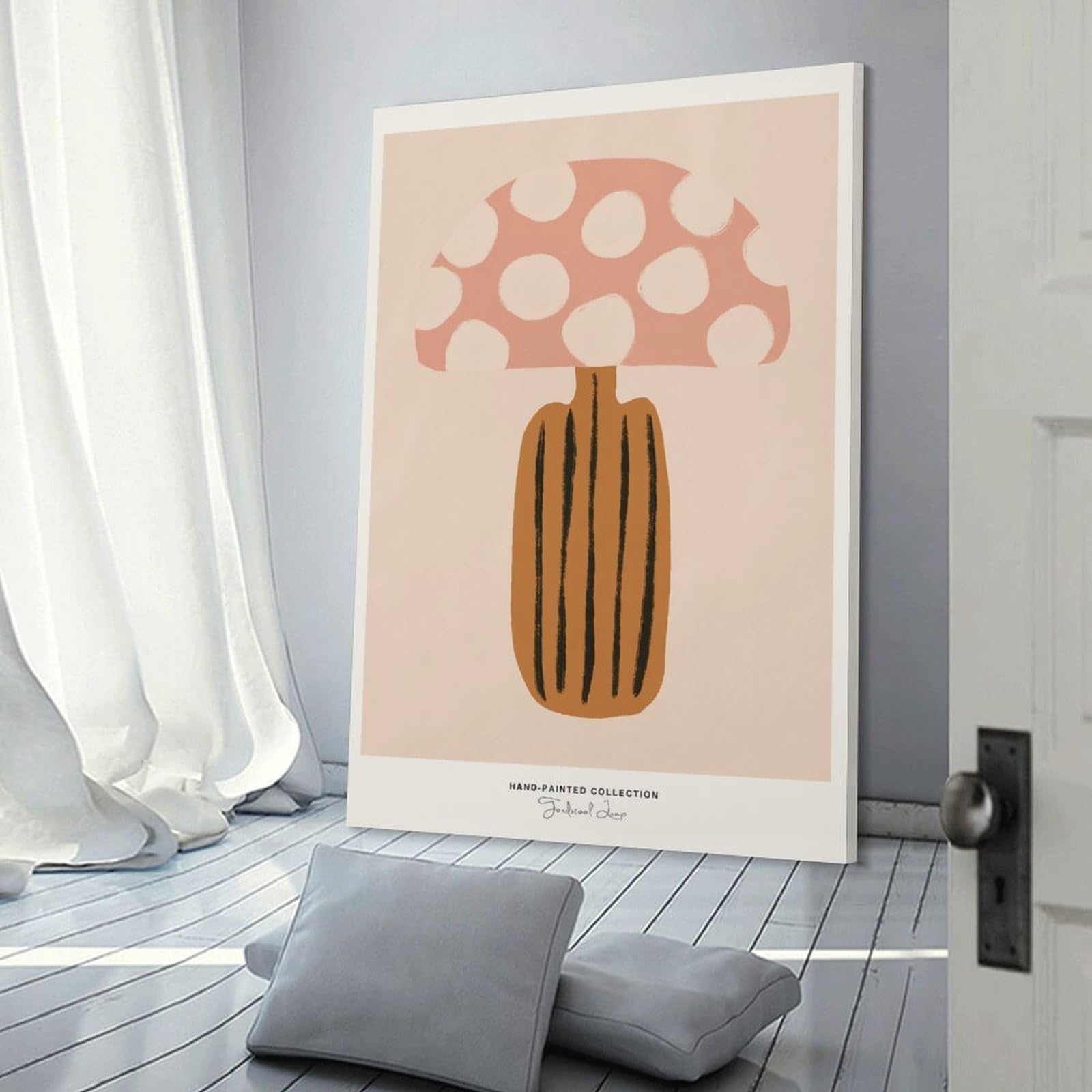 Junmoney Frame-Style-7 Abstract Mushroom Art Print Home Decor Wall Art 20X30inch(50X75cm), For Restful Interiors, Bedrooms Or Small Rooms, A Warm Accent For Relaxed Interiors
