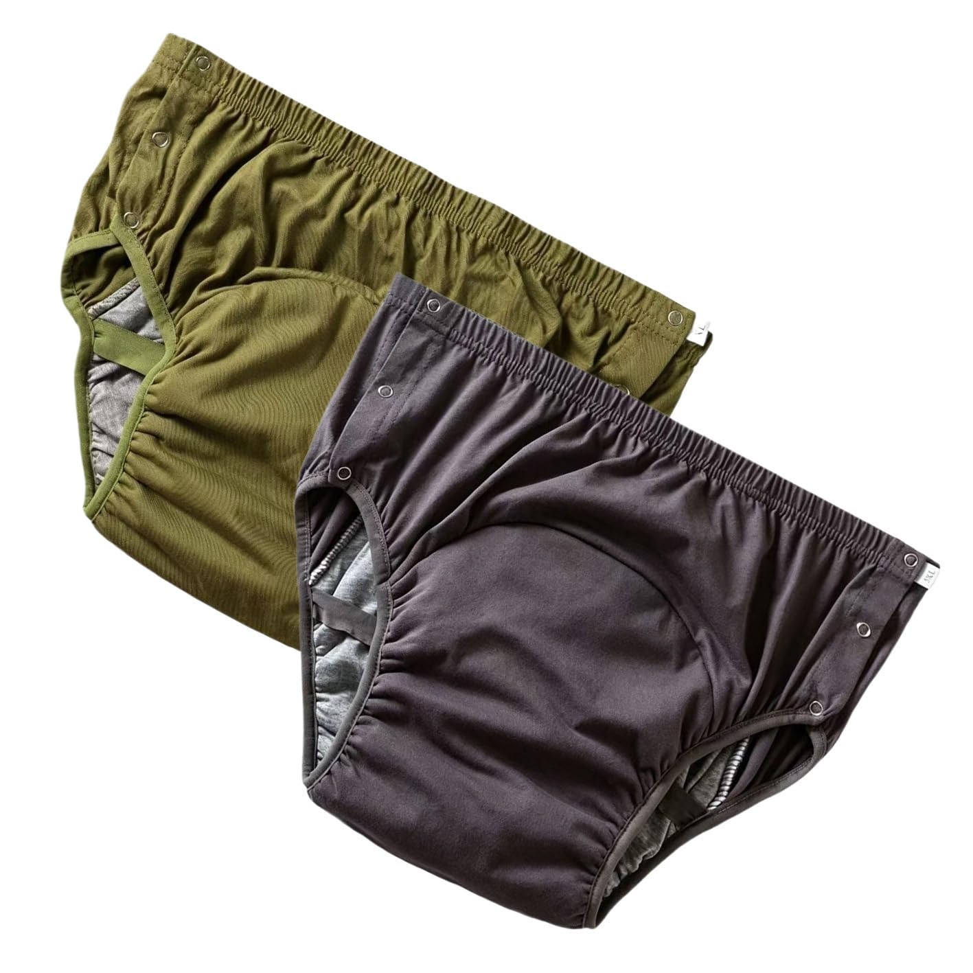 Confezione Da 2 Slip In Cotone Anti-urina Intimo Per Adulti L'incontinenza | Mutandine Post-operatorie Slip Impermeabili Pannolini Lavabili In Tessuto Per Anziani Allettati(Gray+Green,3XL)