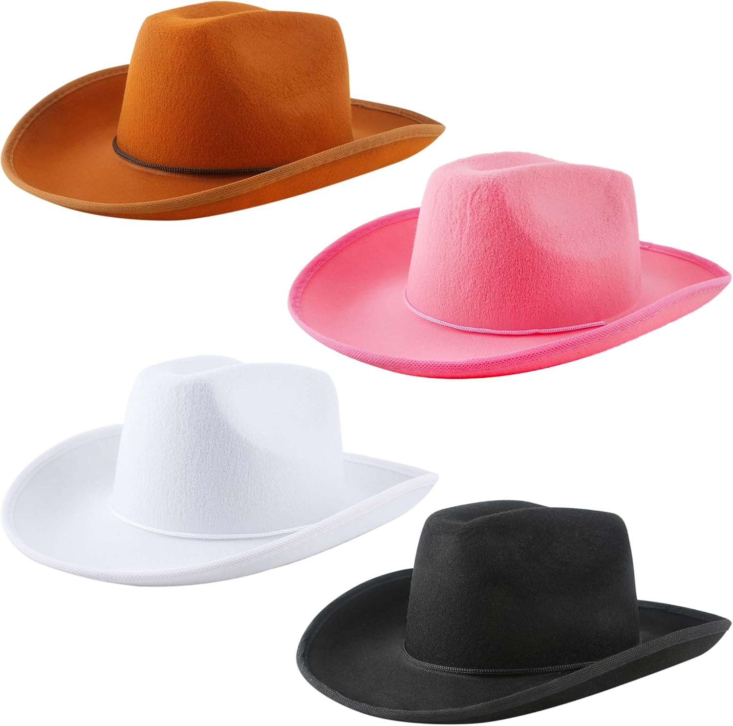 Lot de 10 chapeaux de cowboy occidentaux en feutre pour garçons