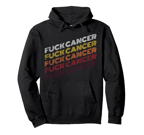Fuck Cancer Vintage Retro Breast Cancer Awareness Gift Pullover Hoodie