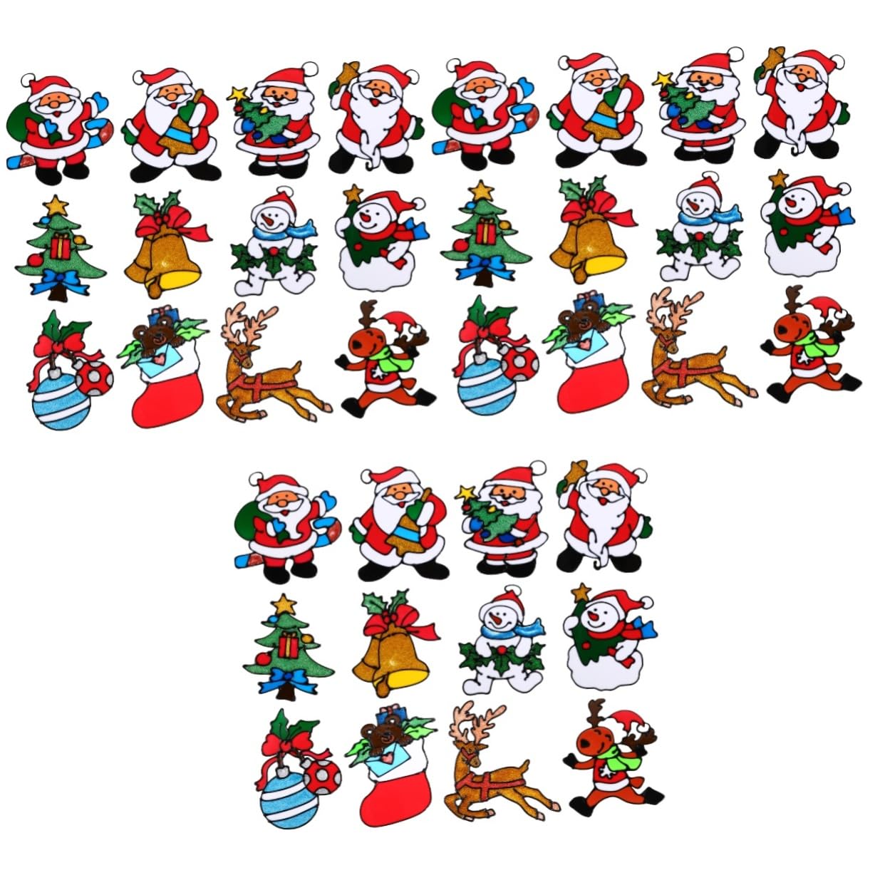TOPBATHY 36 Stück Weihnachts Fensteraufkleber Weihnachtsmann Wandaufkleber Weihnachtsaufkleber Für Fenster Weihnachts Fensteraufkleber Weihnachtsaufkleber Weihnachtsaufkleber
