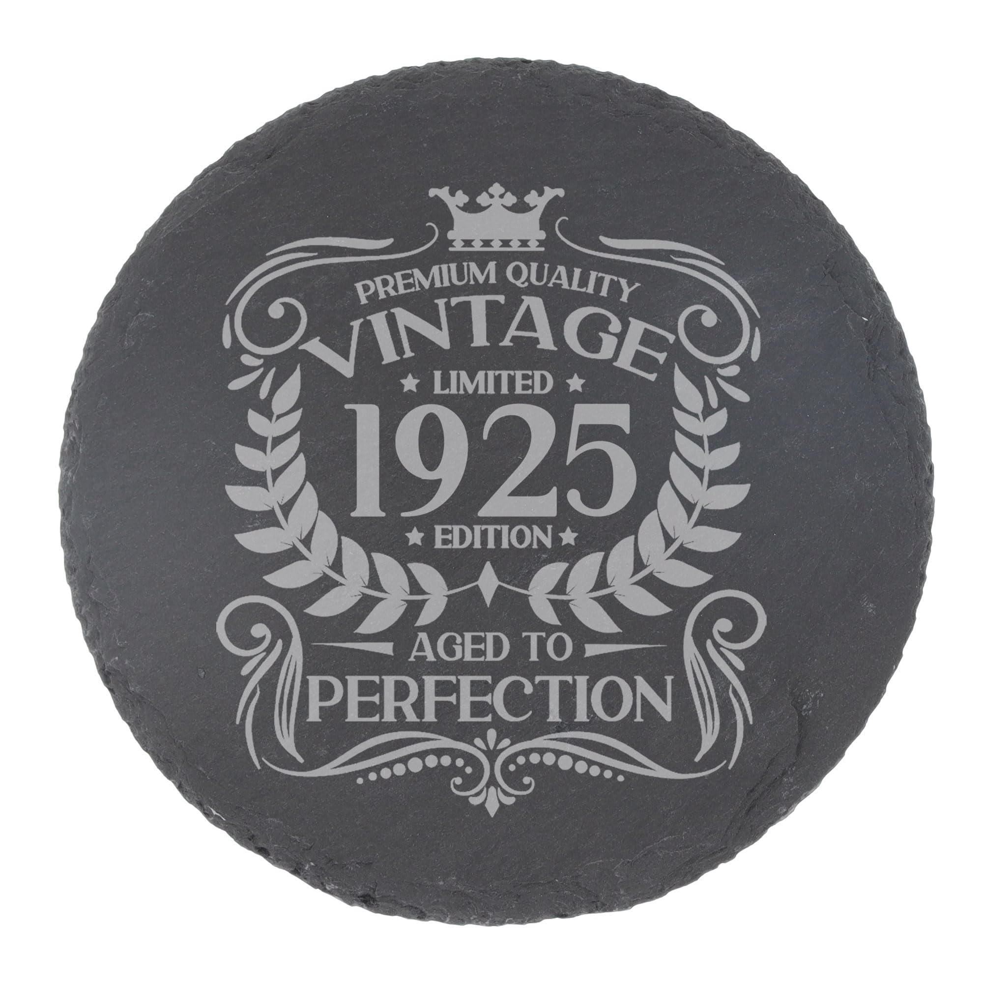 80th Birthday Gift for Men Vintage 1946 Aged to Perfection Engraved Slate Coaster Present for 80 Year Old Etched Natural Slate Placemat (Round Slate) — view 126