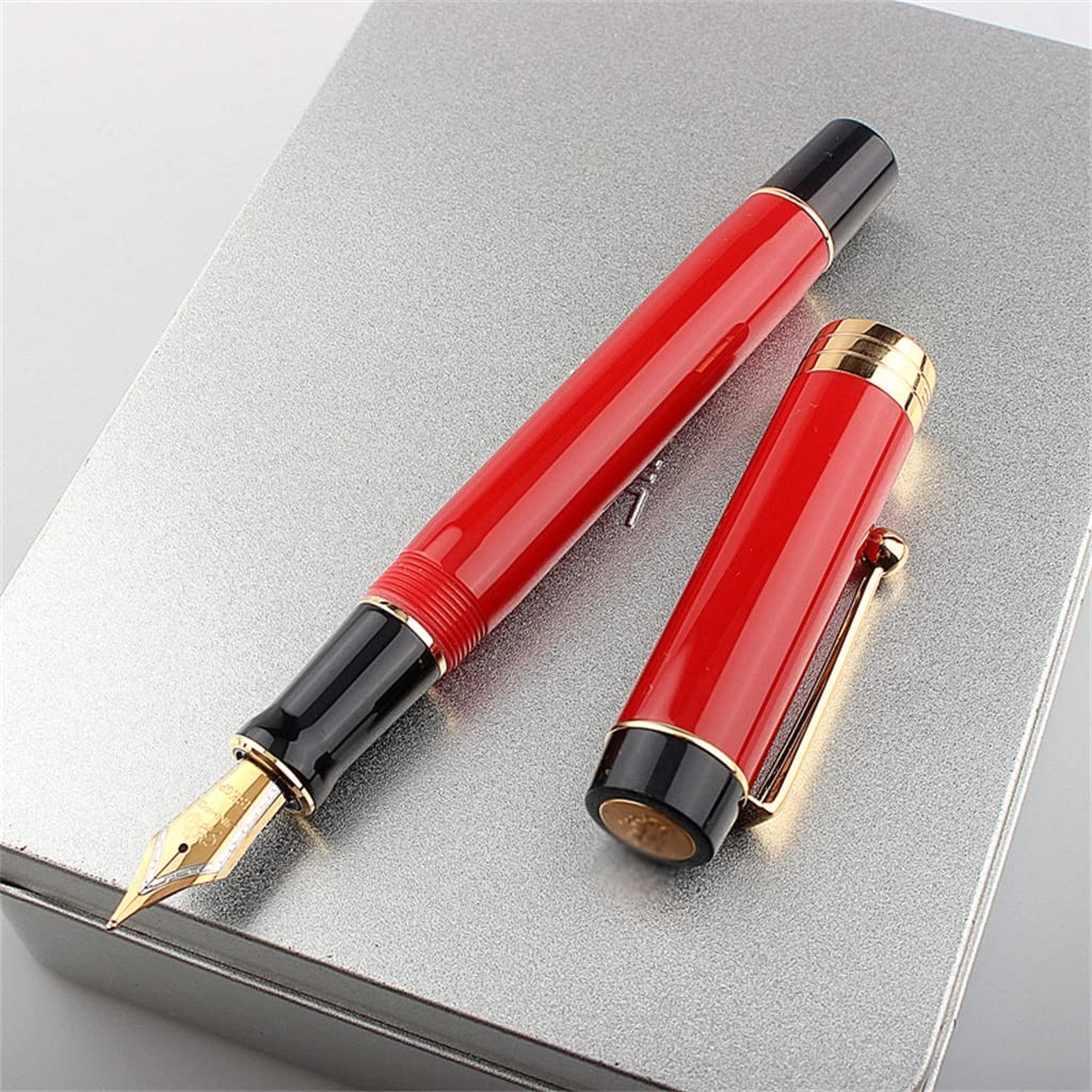 Penna stilografica in resina con bellissimi colori, inchiostro regalo, per ufficio, casa e lavoro (D)
