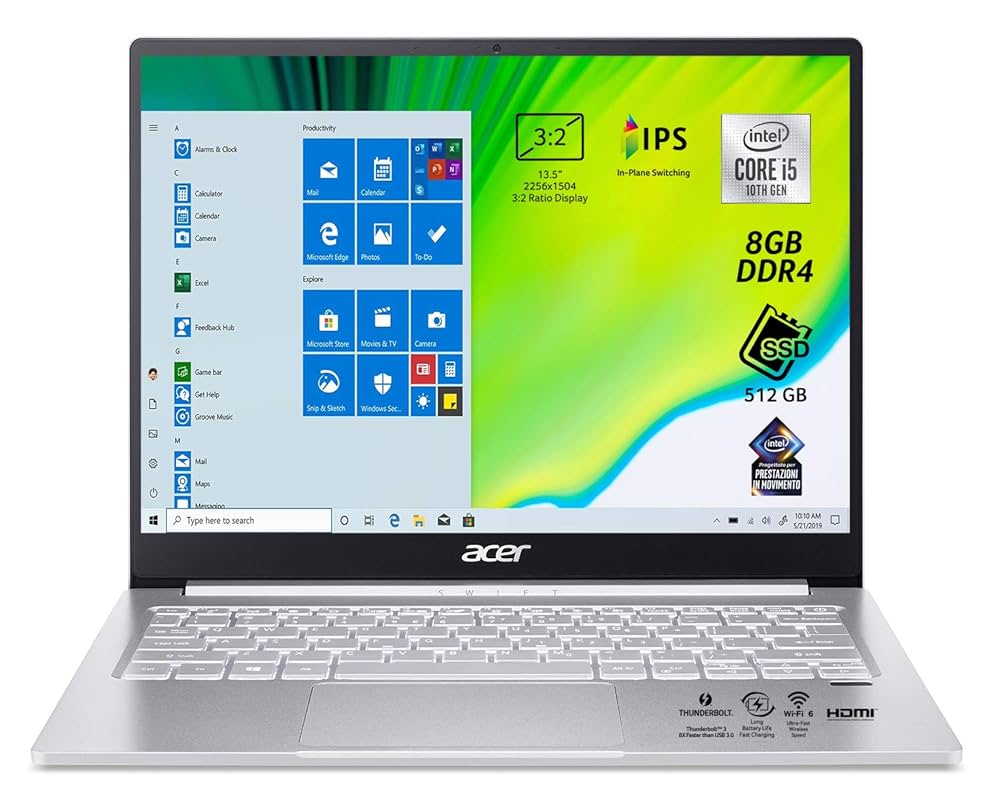 Acer Swift 3 SF313-52-5770 Notebook, Processore Intel Core