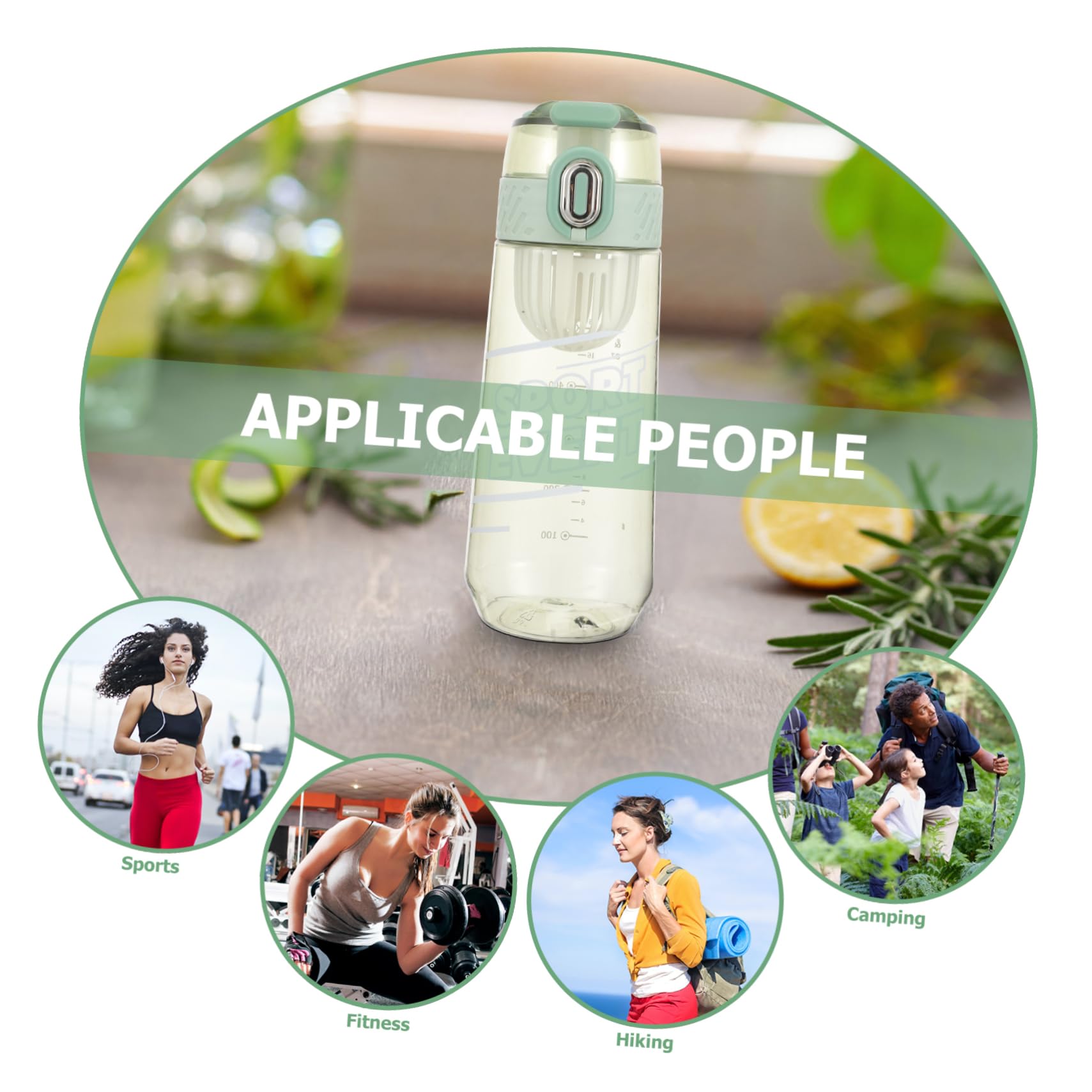 UPKOCH Sportpokal riesige Flasche Wasserflaschen Trinkflasche Verschüttungsflasche einfach tragbar Sportwasserflasche Wasserflasche für Fitness STK Light Green Wiederverwendbar
