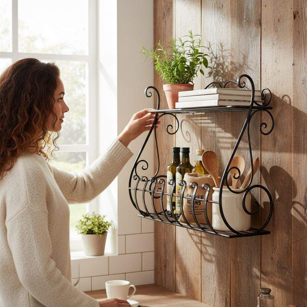 DanDiBo Sebino - Scaffale per erbe aromatiche, da cucina, da balcone, da parete, in metallo, colore nero, 50 cm