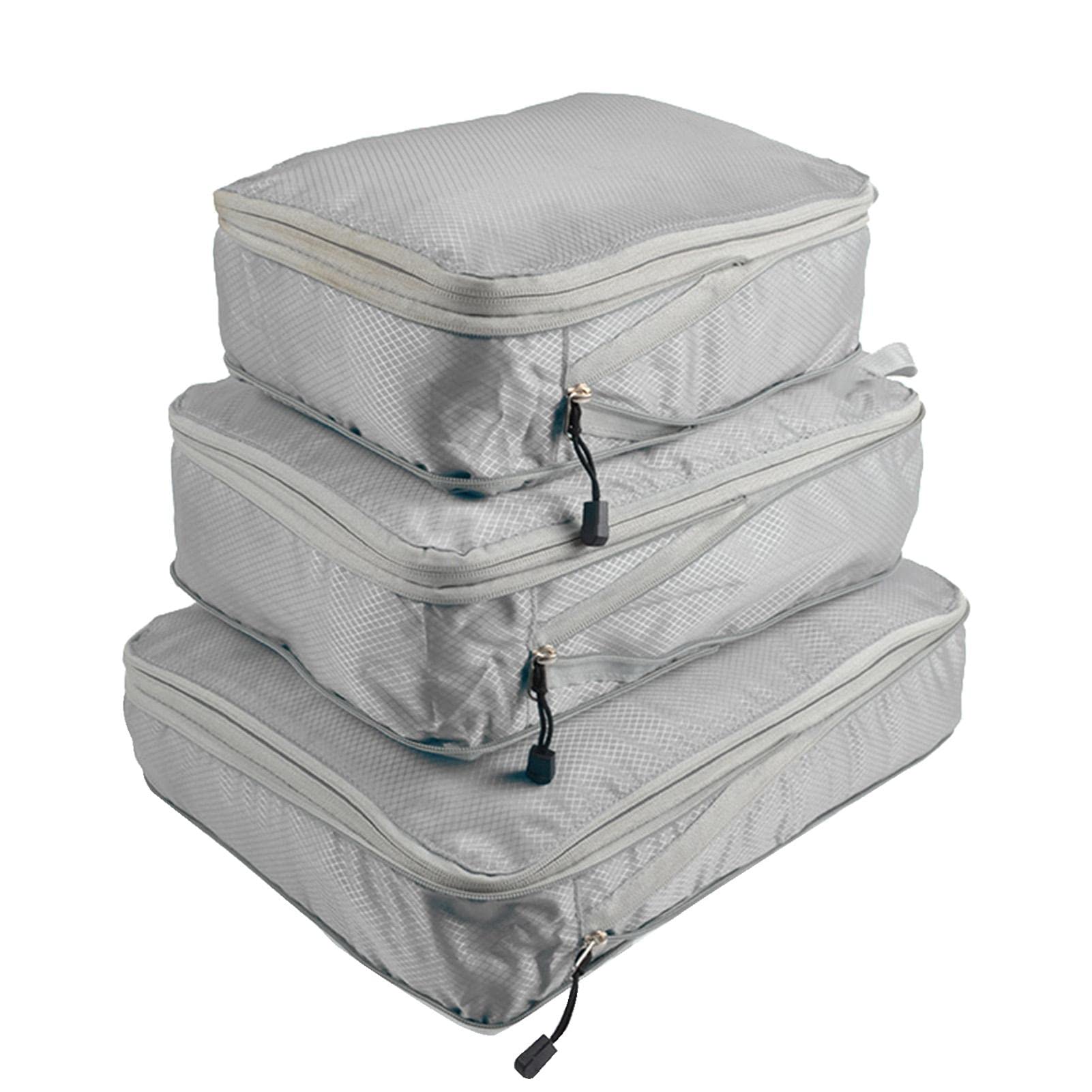 Stronrive Grey 3 Compression Packing Cubes For Suitcases, Mesh Storage Bag With Handle Travel Packing Cube For Suitcase Camping, Travel Bag Organiser For Luggage/Backpack