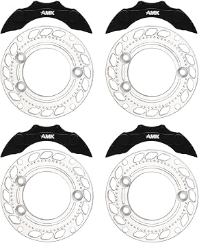 AMK Aluminum TRX4 Brake Discs with Caliper, 1/10 Scale Brake Pads for RC Crawler TRX4 Upgrades Black B