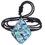 TUMBEELLUWA Adjustable Abalone Necklace for Women and Men Sea Shell Pendant with 18.11”-25.2” Cord