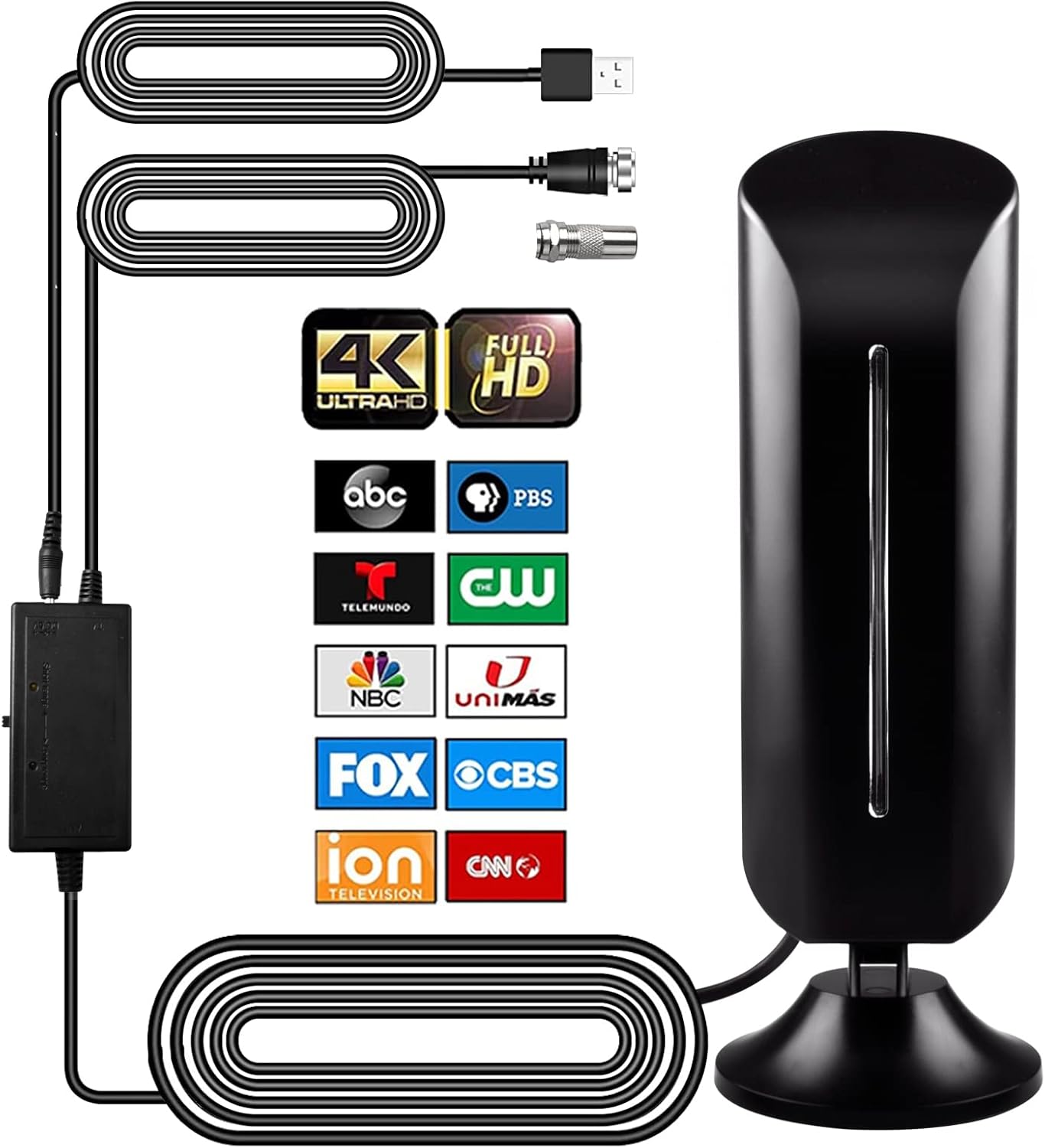 Upgraded HD Digital TV Antenna, Amplifier 450+ Miles Range