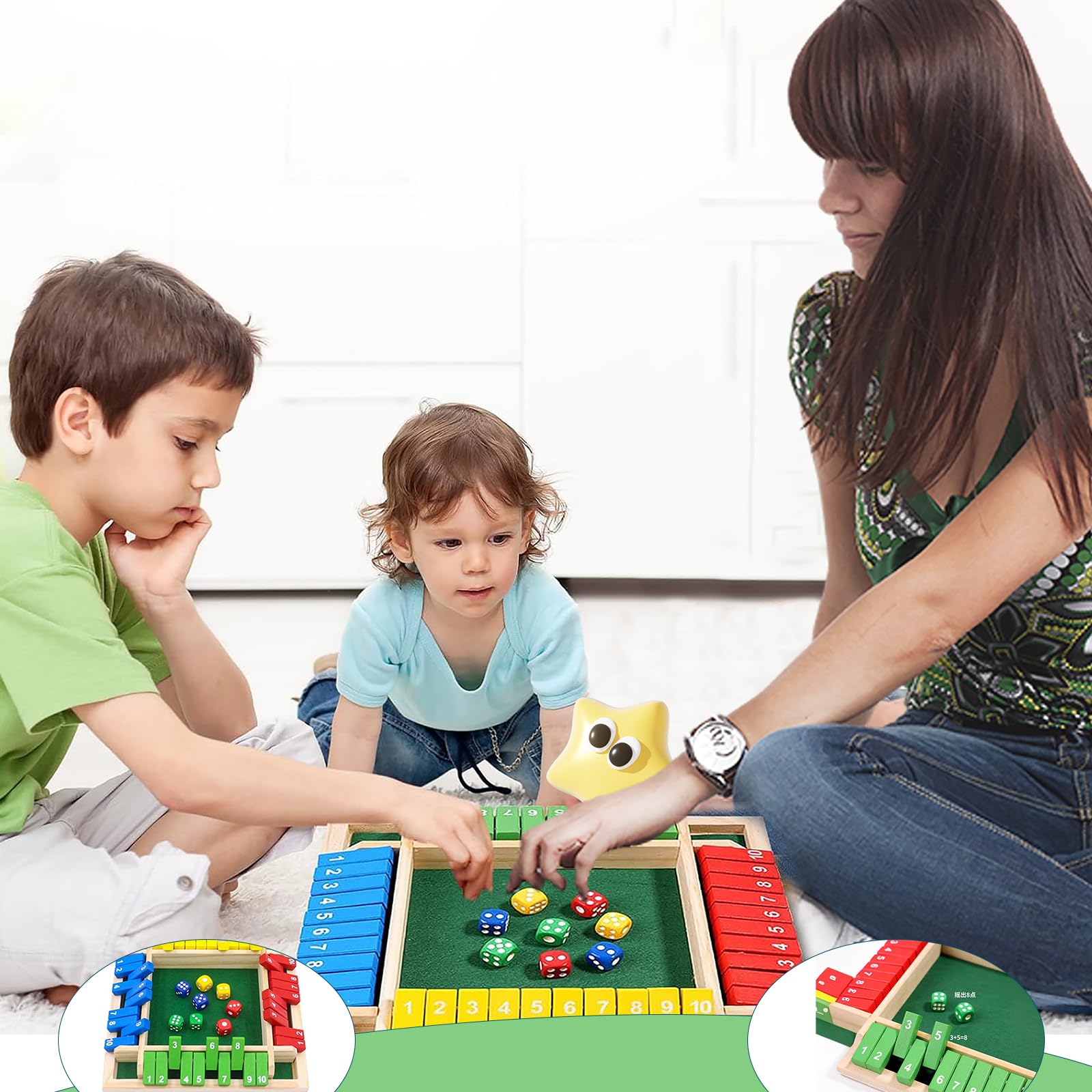 NIDONE Close The Box Spiel - Mathe-Spiel Mit 8 Würfeln Für 4 Spieler