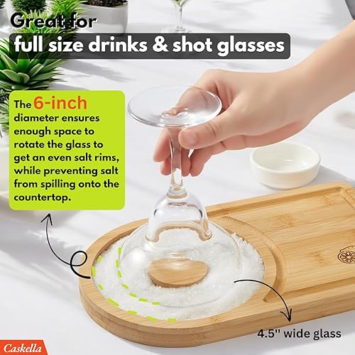 Miniatura 3 de Margarita - Juego de rimmer de sal de 6 pulgadas, 2 en 1 para cócteles con tabla de cortar, rimmers de vidrio para bebidas, accesorios de bar, juego