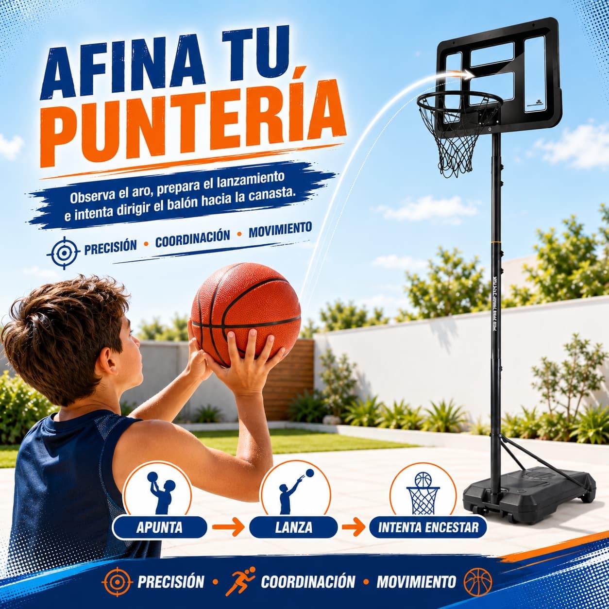Canestro da basket per bambini con piede, altezza regolabile fino a 306 cm, include palla e gonfiatore, canestro da basket esterno, gioco sportivo, regalo per ragazzi e ragazze +8 anni