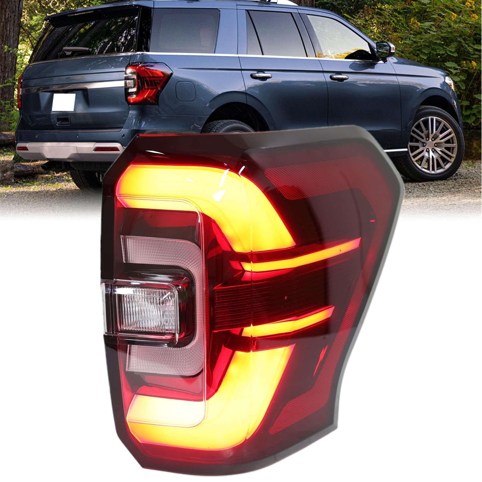 Photo 1 of LED Tail Light Compatible with 2022 2023 2024 Ford Expedition Black Trim Taillight Rear Lamp with Bulbs Replace NL1Z13404 (Right Passenger Side)