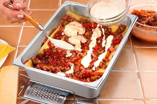 Miniatura 8 de Kweetle Paquete de 4 bandejas de hotel de 4 pulgadas de profundidad para mesa de vapor, tamaño completo con tapa, 20.9 x 12.8 x 4 pulgadas, sartenes