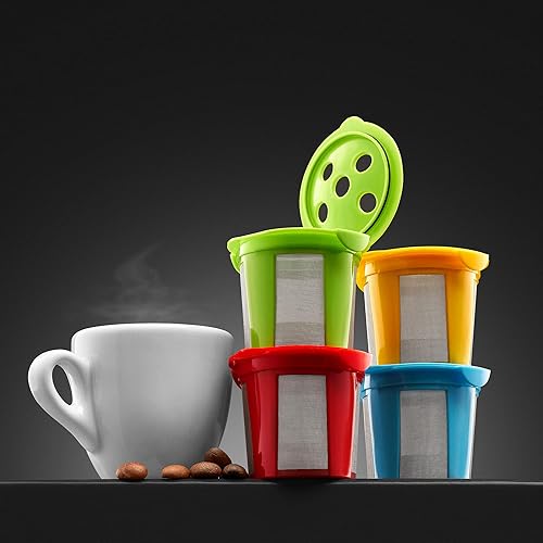 Miniatura 5 de 4 tazas K reutilizables para Keurig K Supreme, K Supreme Plus y K Slim con tecnología Multistream  Filtros de café Kcups recargables de 4 colores