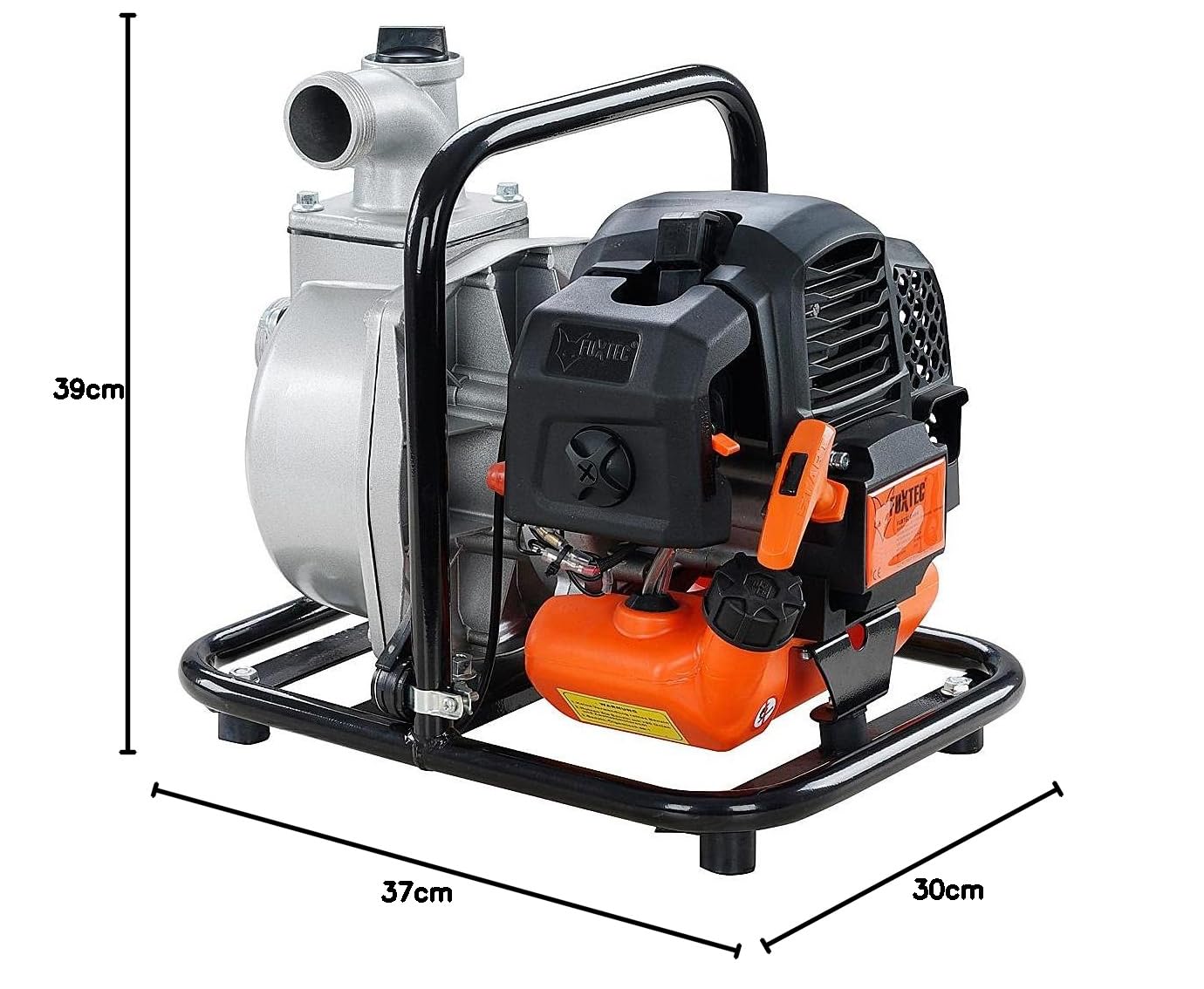 Fuxtec Benzin Wasserpumpe FX-WP152 mit 15.000 l Fördermenge und max. Förderhöhe 35 m Gartenpumpe Teichpumpe